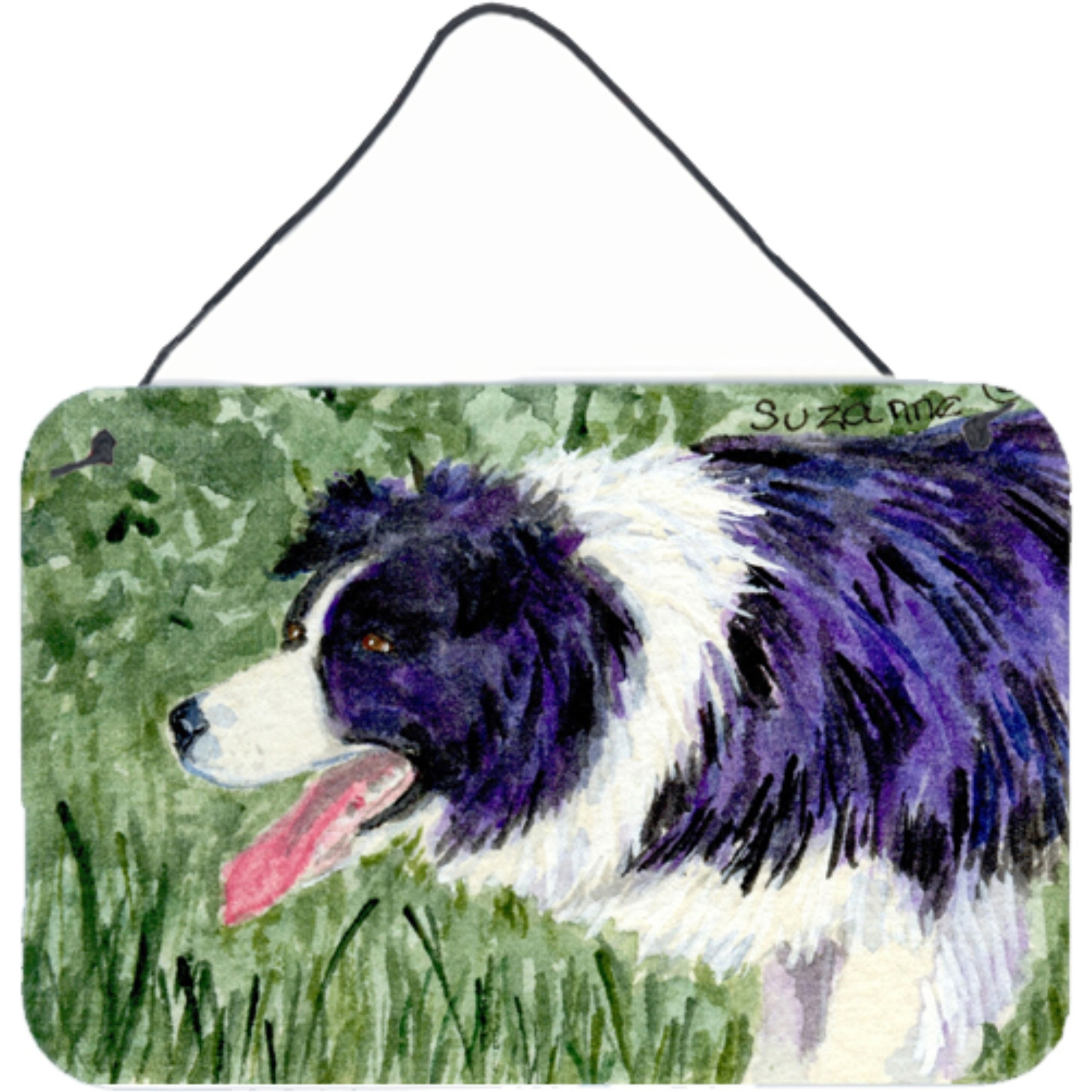 &quotCaroline's Treasures SS8843DS812 Border Collie Indoor Aluminum Metal Wall or Door Hanging Prints, 8 x 12"", Multicolor"