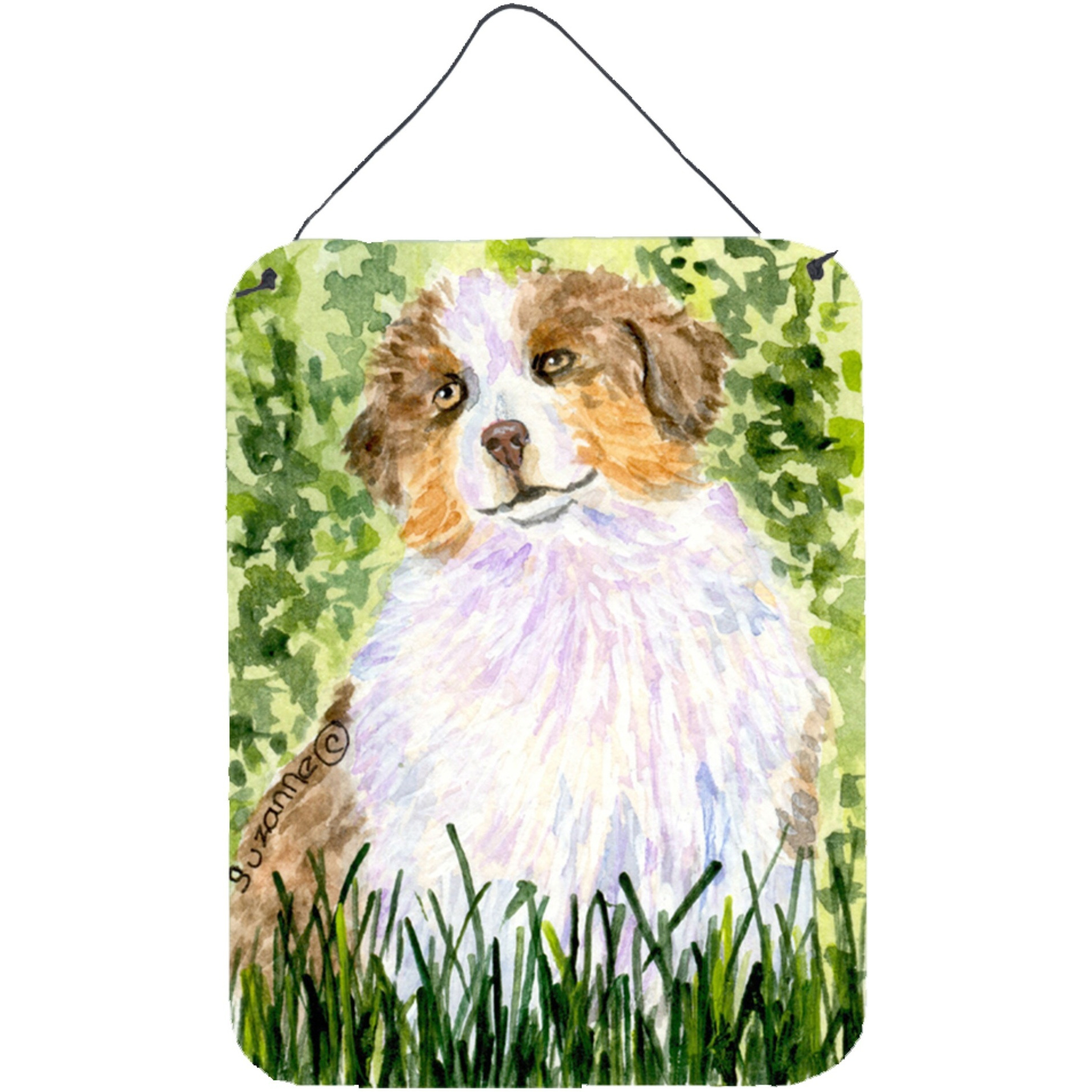 &quotCaroline's Treasures SS8844DS1216 Australian Shepherd Aluminium Metal Wall or Door Hanging Prints, 16"" x 12"", Multicolor"