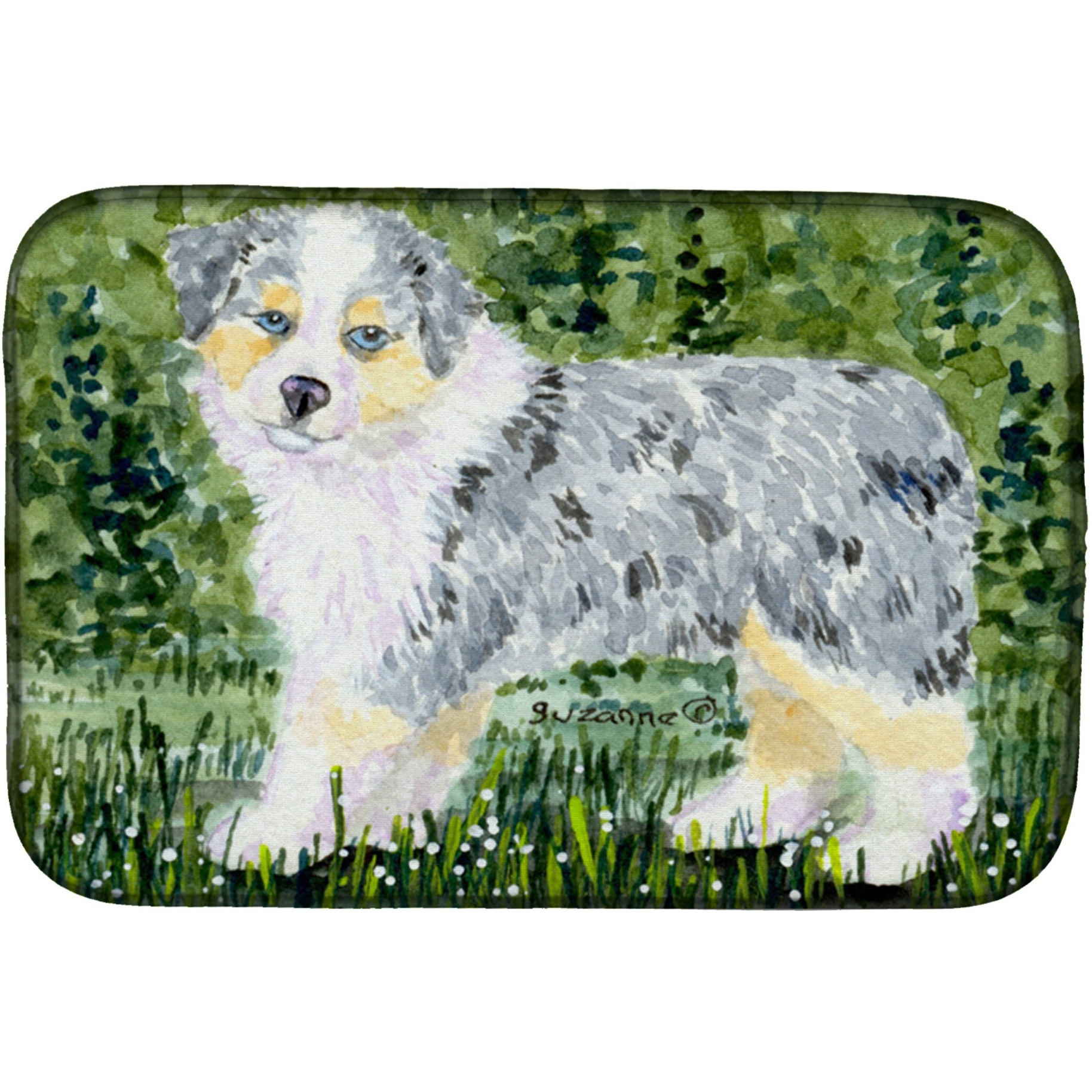 &quotCaroline's Treasures Australian Shepherd Dish Drying Mat, 14 x 21, Multicolor"