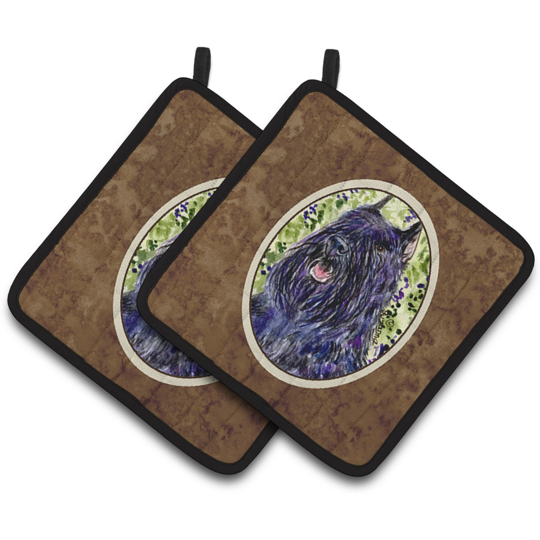 &quotCaroline's Treasures Bouvier Des Flandres Pair of Pot Holders SS8853PTHD, 7.5HX7.5W, Multicolor"