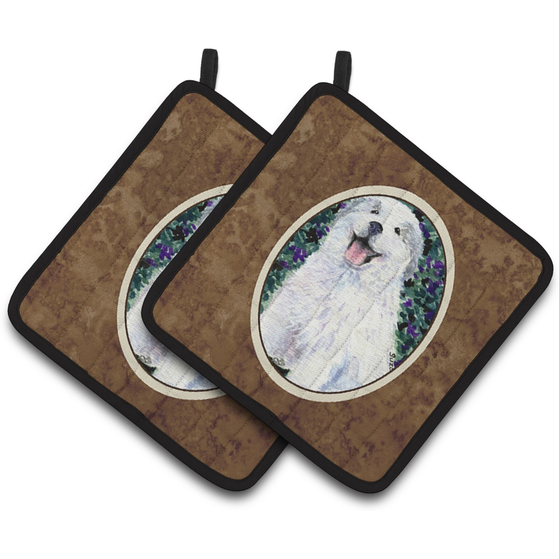 &quotCaroline's Treasures Great Pyrenees Pair of Pot Holders SS8856PTHD, 7.5HX7.5W, Multicolor"