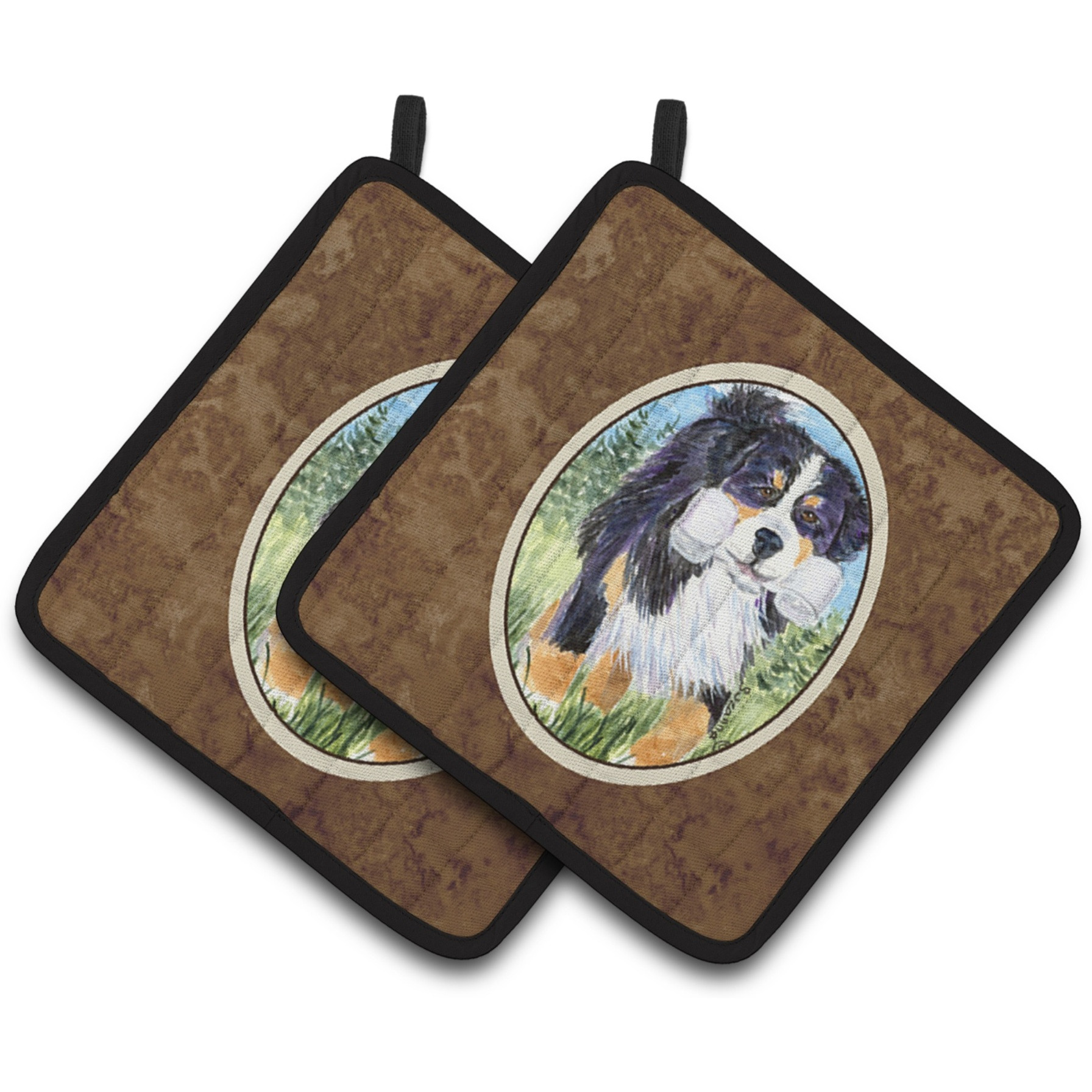 &quotCaroline's Treasures Bernese Mountain Dog Pair of Pot Holders SS8860PTHD, 7.5HX7.5W, Multicolor"