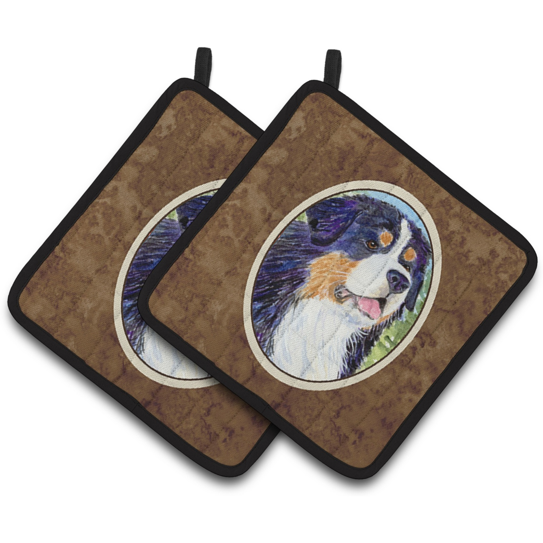 &quotCaroline's Treasures Bernese Mountain Dog Pair of Pot Holders SS8867PTHD, 7.5HX7.5W, Multicolor"