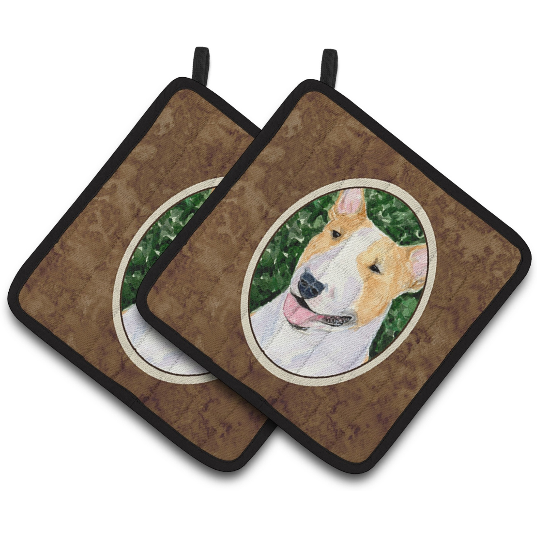&quotCaroline's Treasures Bull Terrier Pair of Pot Holders SS8873PTHD, 7.5HX7.5W, Multicolor"