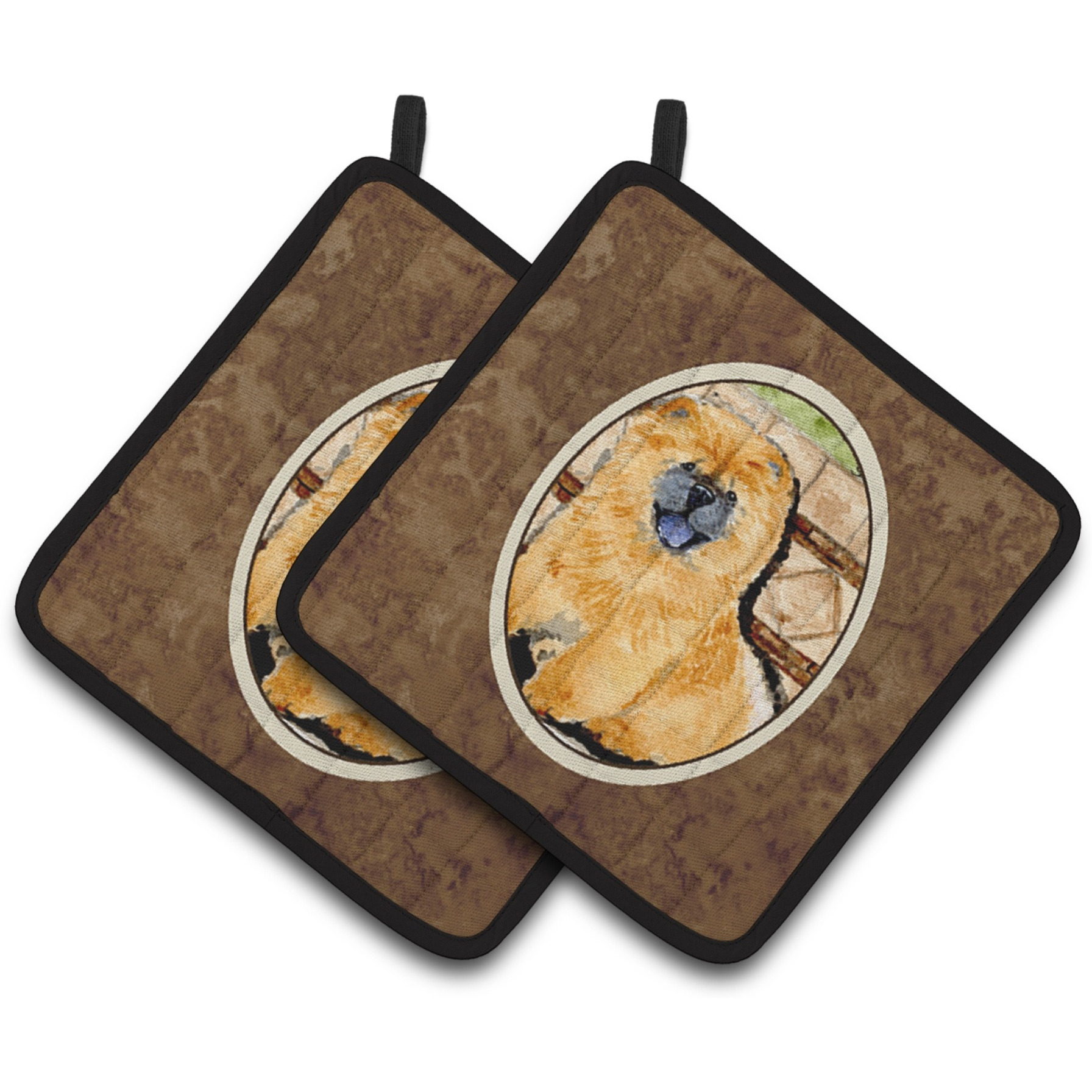 &quotCaroline's Treasures Chow Pair of Pot Holders SS8875PTHD, 7.5HX7.5W, Multicolor"