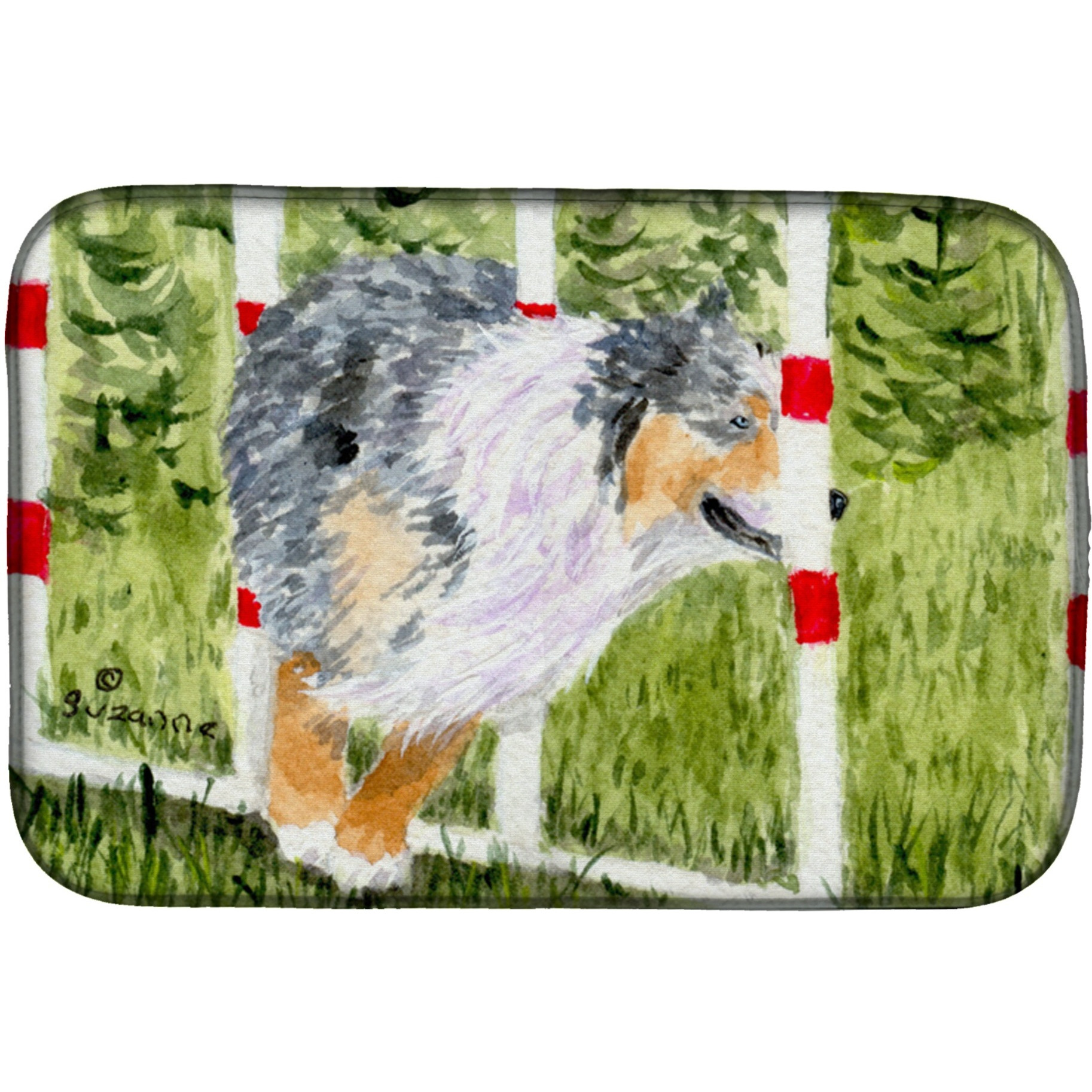 &quotCaroline's Treasures Australian Shepherd Dish Drying Mat, 14 X 21, Multicolor"