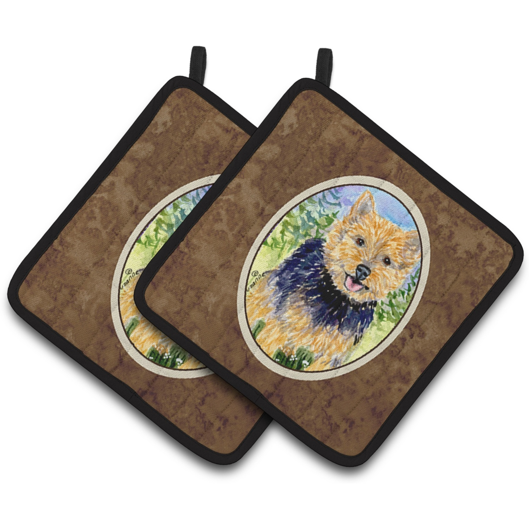 &quotCaroline's Treasures Norwich Terrier Pair of Pot Holders SS8894PTHD, 7.5HX7.5W, Multicolor"