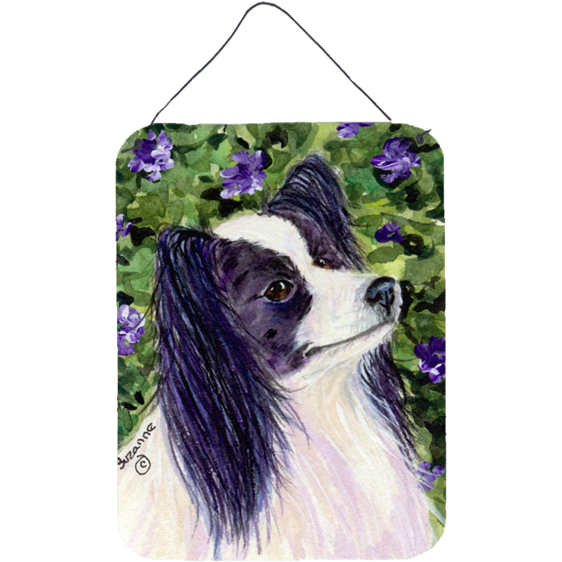&quotCaroline's Treasures SS8896DS1216 Papillon Aluminium Metal Wall or Door Hanging Prints, 16"" x 12"", Multicolor"