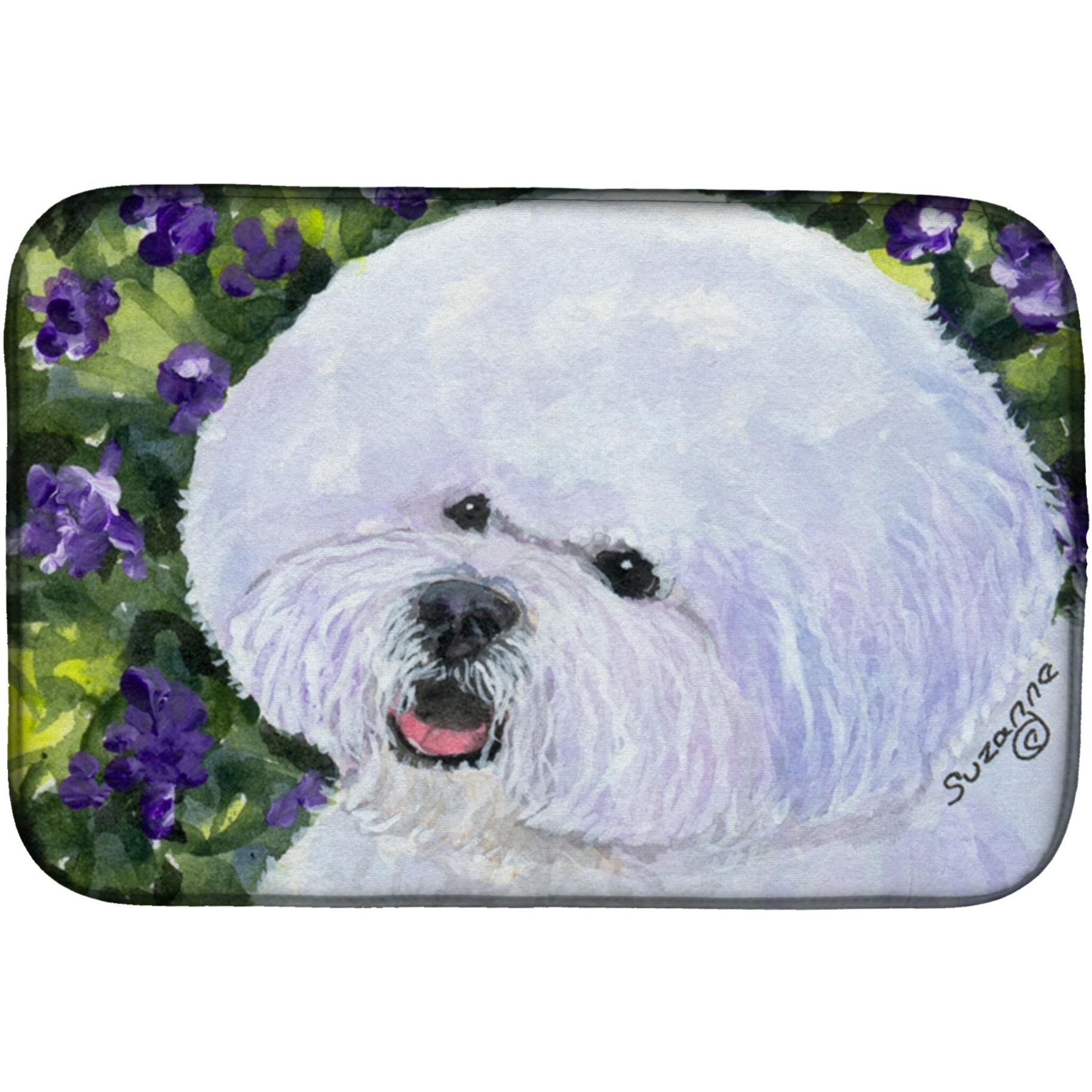 &quotCaroline's Treasures Bichon Fries Dish Drying Mat, 14"" x 21"", Multicolor"