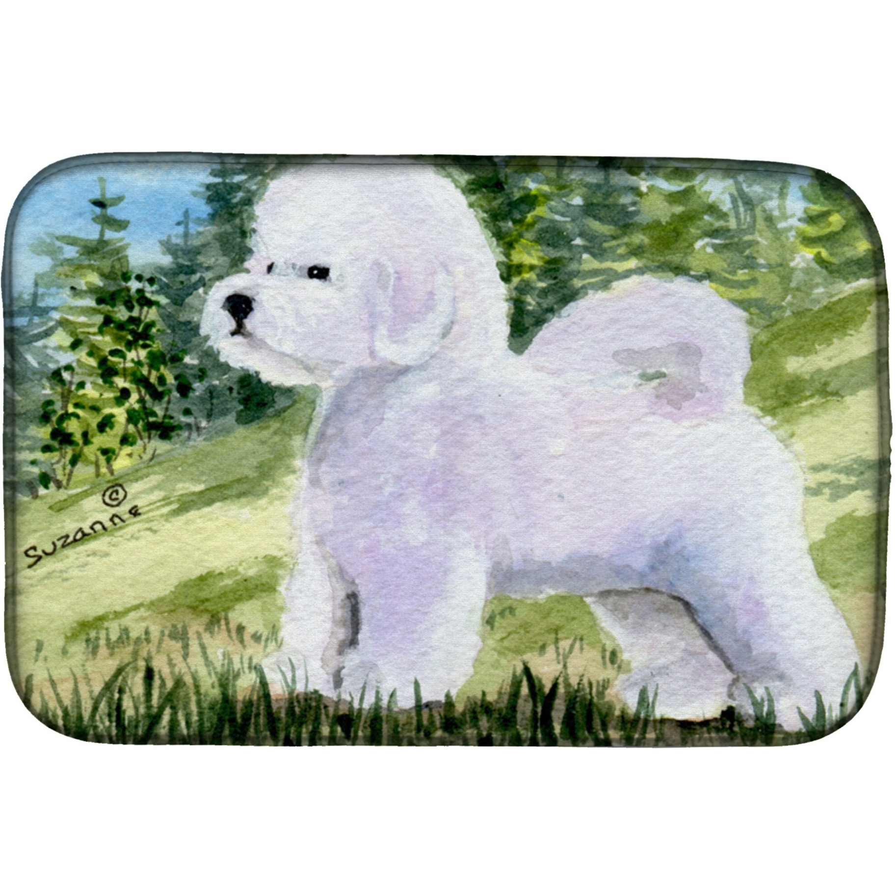 &quotCaroline's Treasures Bichon Fries Dish Drying Mat, 14"" x 21"", Multicolor"