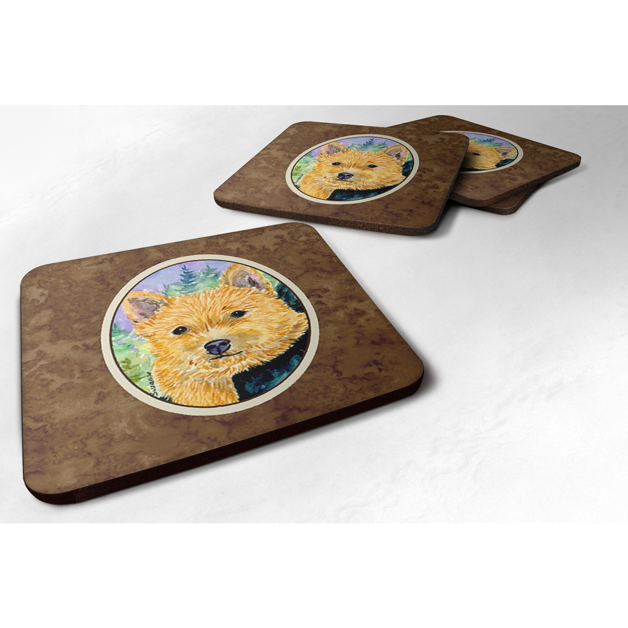 &quotCaroline's Treasures SS8905FC Norwich Terrier Foam Coasters (Set of 4), 3.5"" H x 3.5"" W, Multicolor"