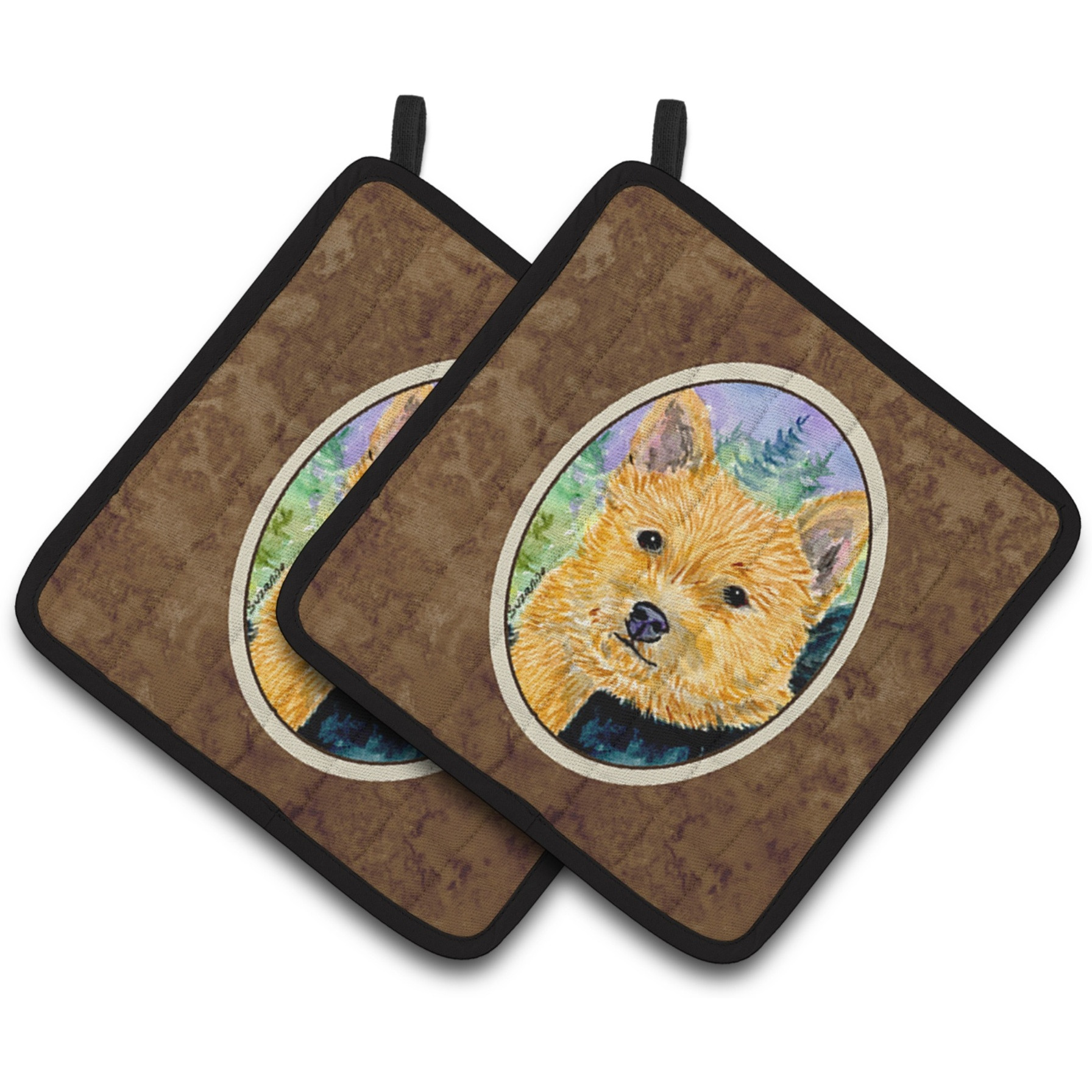 &quotCaroline's Treasures Norwich Terrier Pair of Pot Holders SS8905PTHD, 7.5HX7.5W, Multicolor"