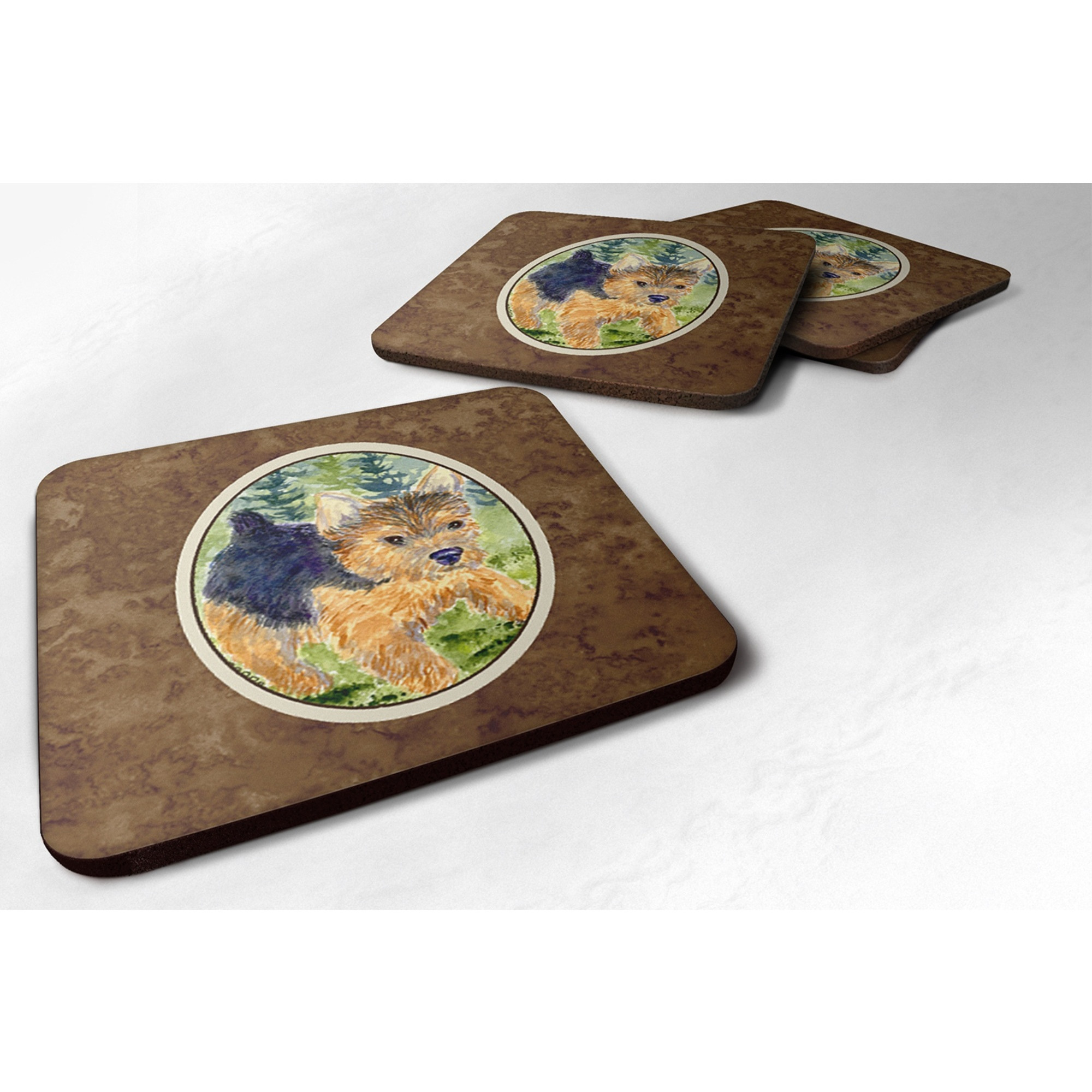 &quotCaroline's Treasures SS8907FC Norwich Terrier Foam Coasters (Set of 4), 3.5"" H x 3.5"" W, Multicolor"