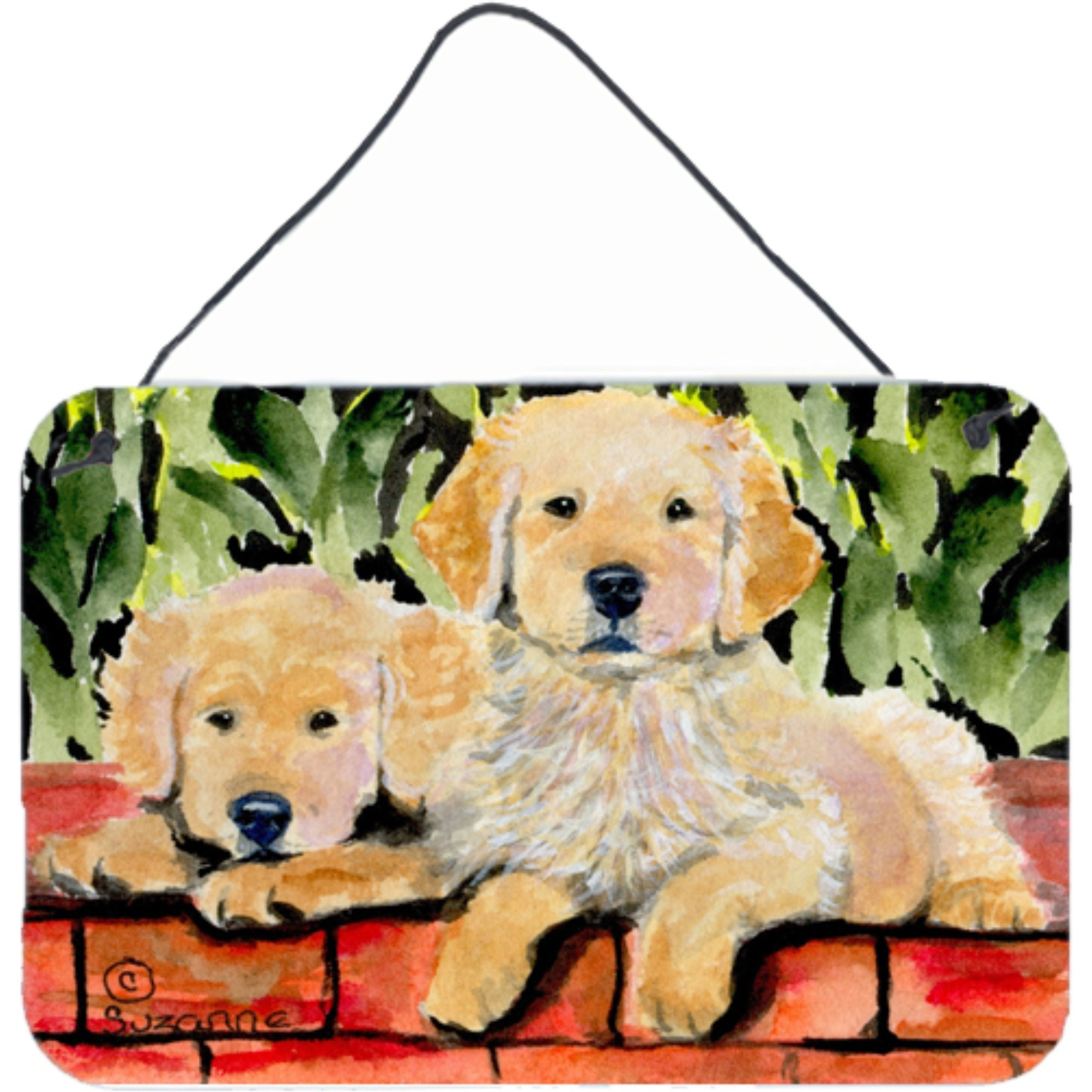 &quotCaroline's Treasures SS8908DS812 Golden Retriever Indoor Aluminum Metal Wall or Door Hanging Prints, 8 x 12"", Multicolor"