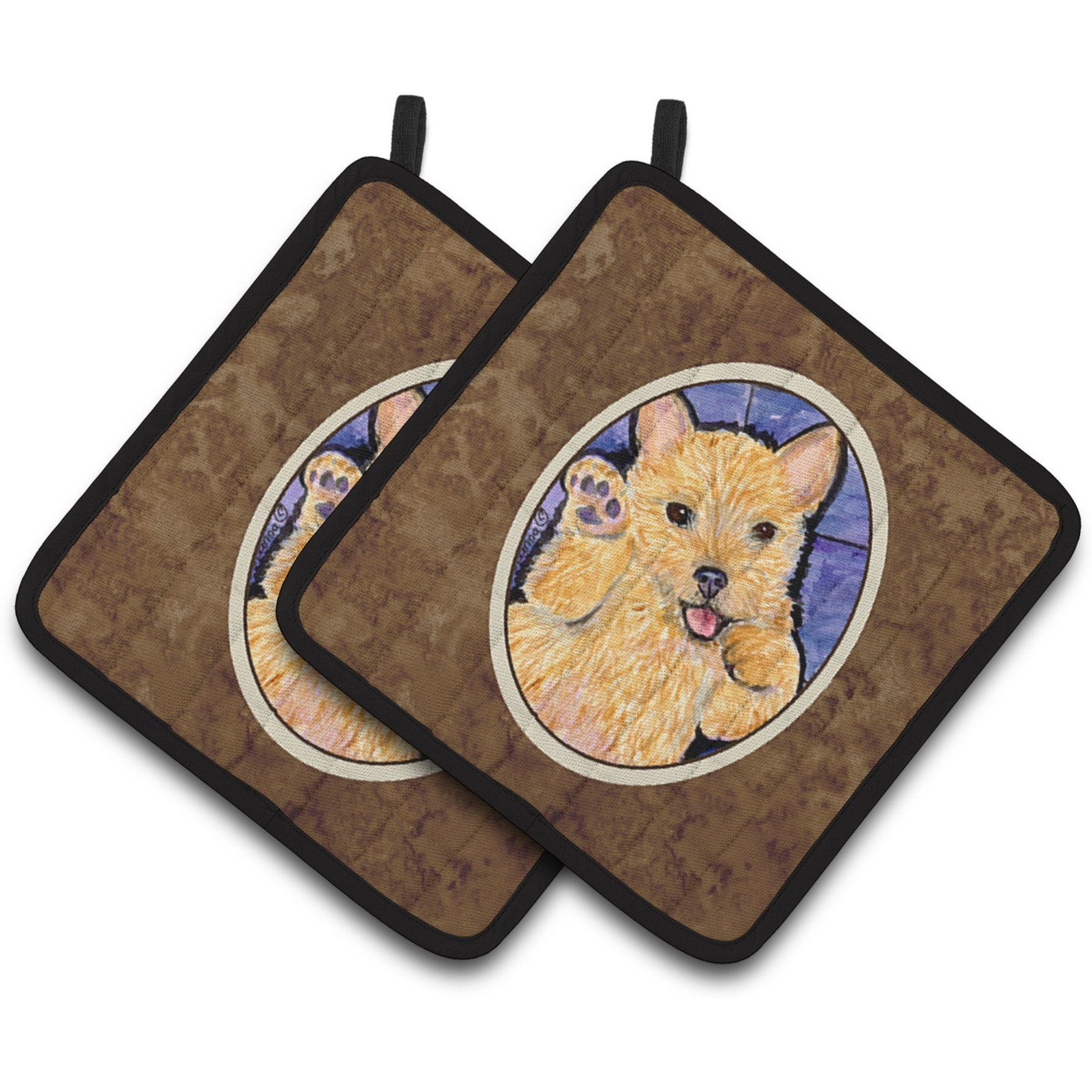 &quotCaroline's Treasures Norwich Terrier Pair of Pot Holders SS8911PTHD, 7.5HX7.5W, Multicolor"