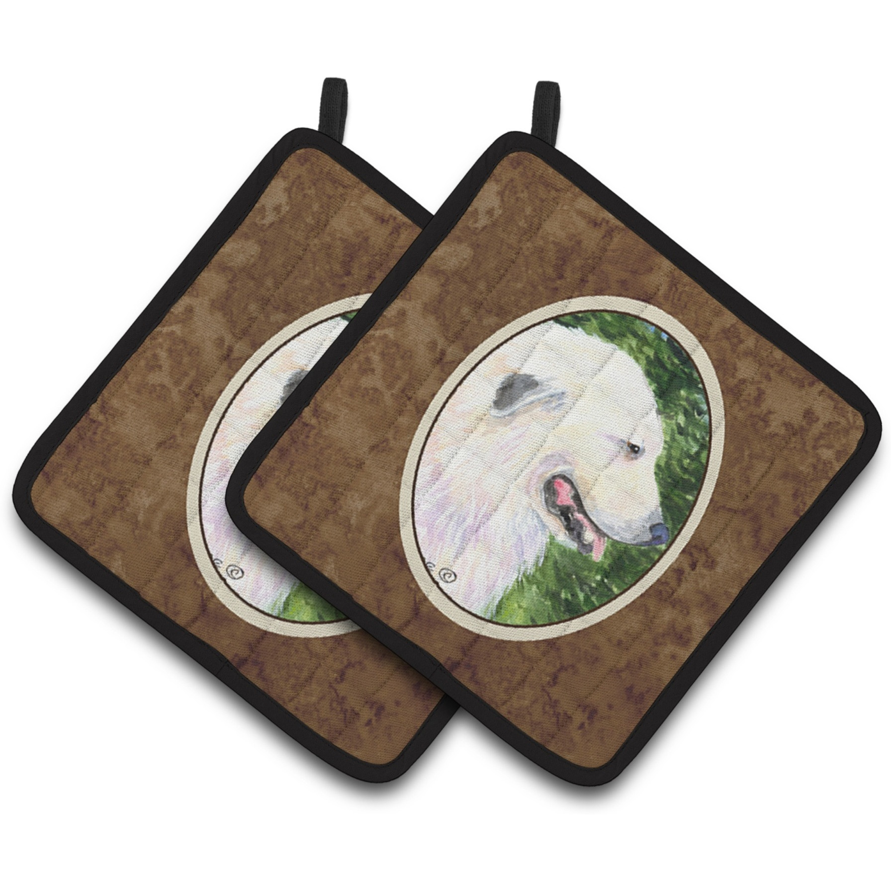 &quotCaroline's Treasures Great Pyrenees Pair of Pot Holders SS8922PTHD, 7.5HX7.5W, Multicolor"