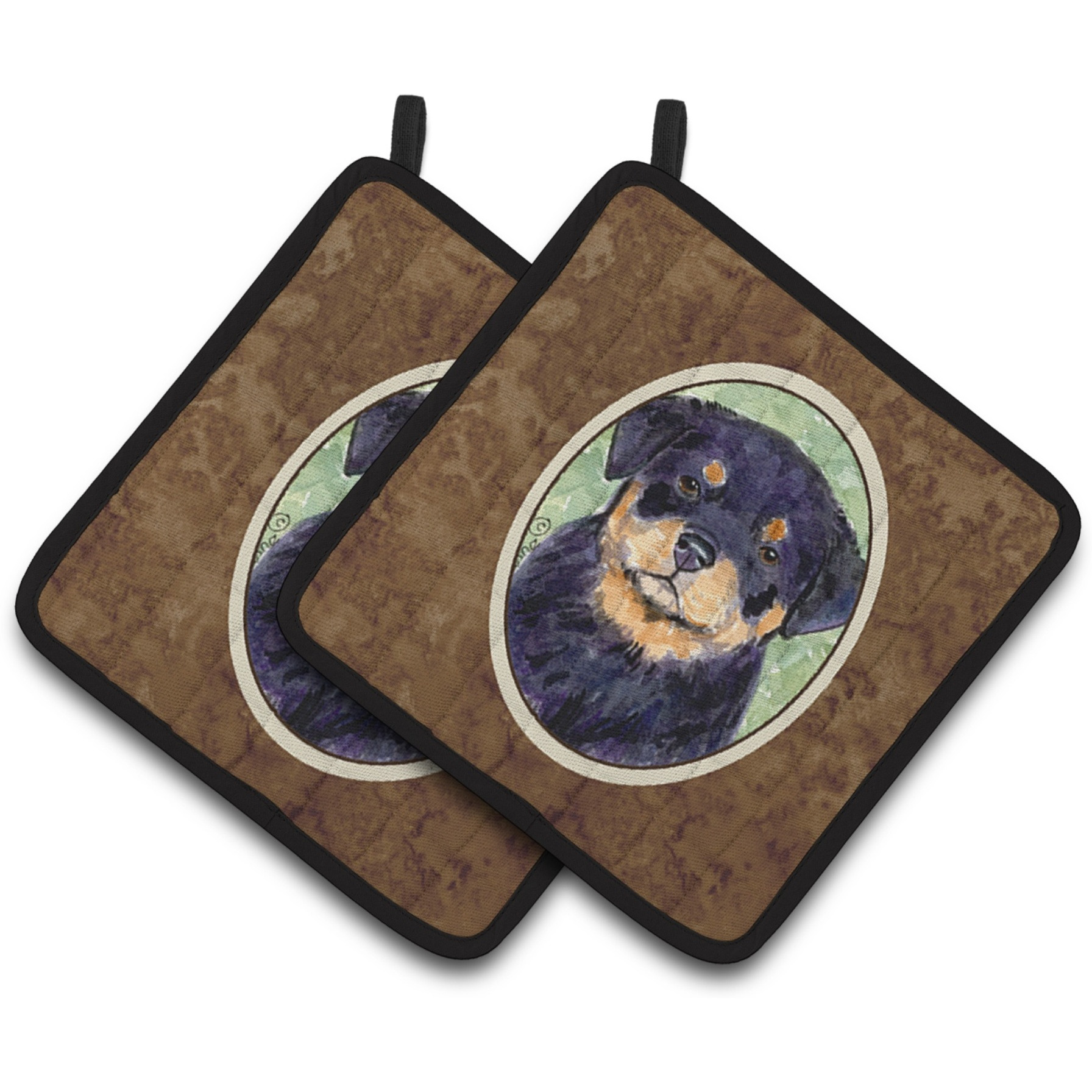 &quotCaroline's Treasures Rottweiler Pair of Pot Holders SS8929PTHD, 7.5HX7.5W, Multicolor"