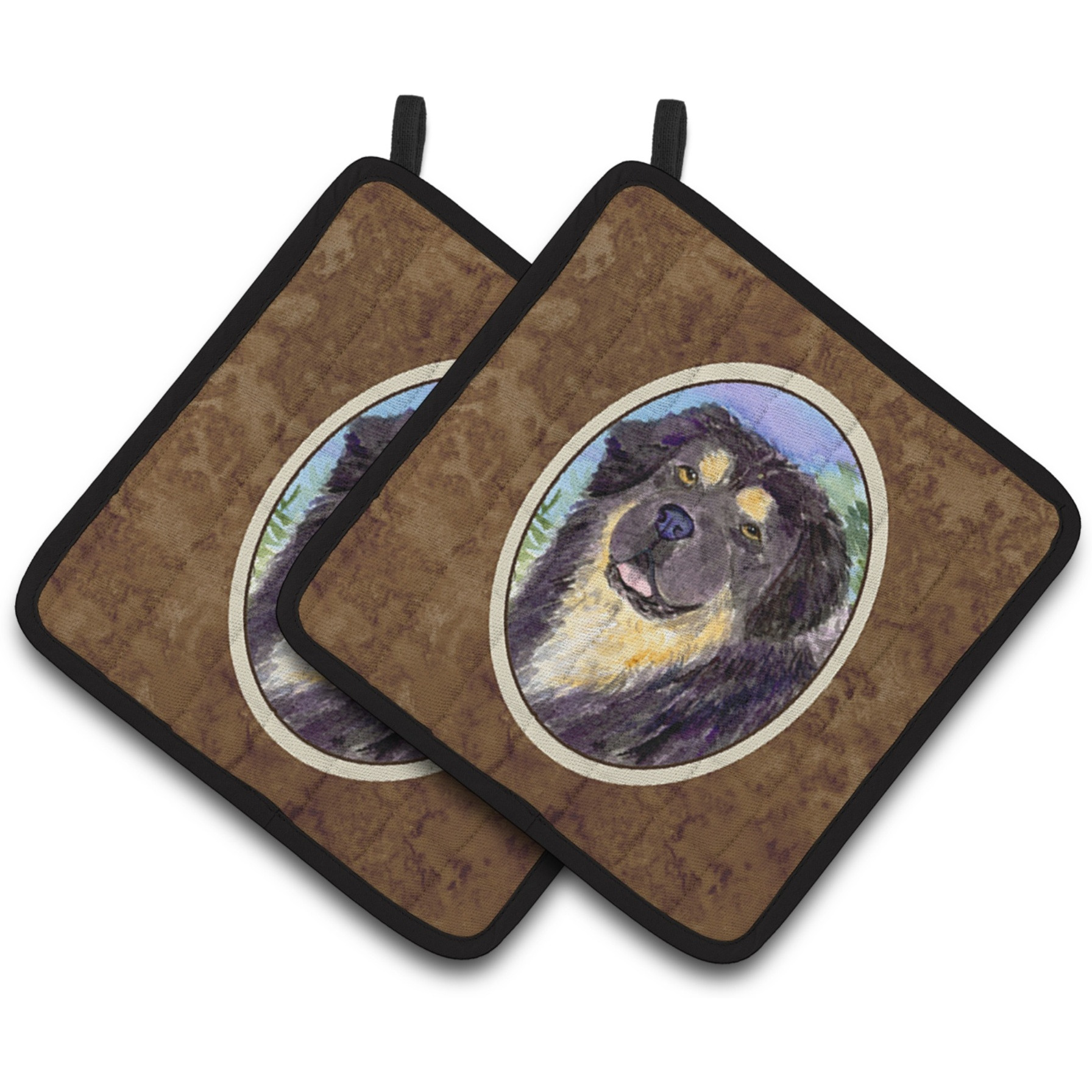&quotCaroline's Treasures Tibetan Mastiff Pair of Pot Holders SS8930PTHD, 7.5HX7.5W, Multicolor"