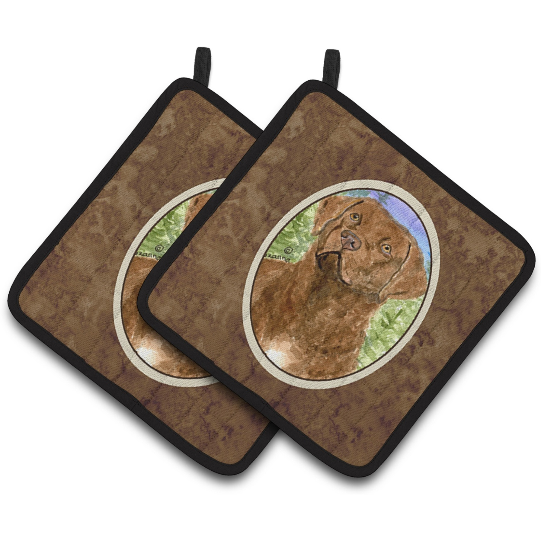 &quotCaroline's Treasures Chesapeake Bay Retriever Pair of Pot Holders SS8933PTHD, 7.5HX7.5W, Multicolor"