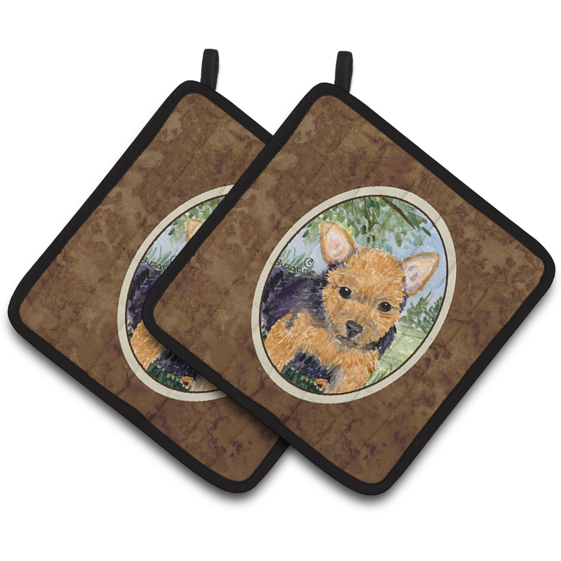 &quotCaroline's Treasures Norwich Terrier Pair of Pot Holders SS8936PTHD, 7.5HX7.5W, Multicolor"