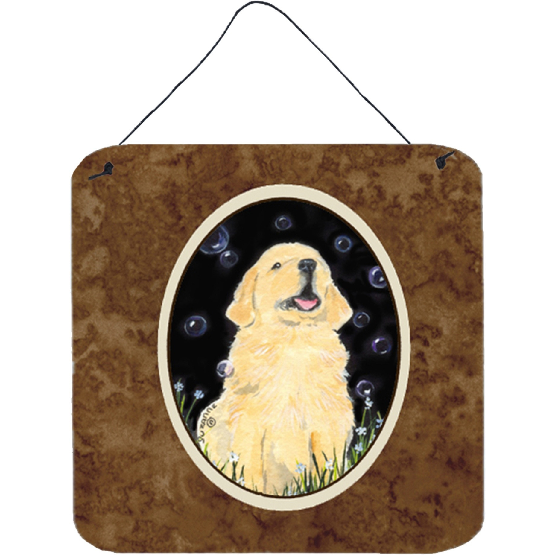 &quotCaroline's Treasures SS8939DS66 Golden Retriever Aluminum Metal Wall or Door Hanging Prints, 6 x 6"", Multicolor"