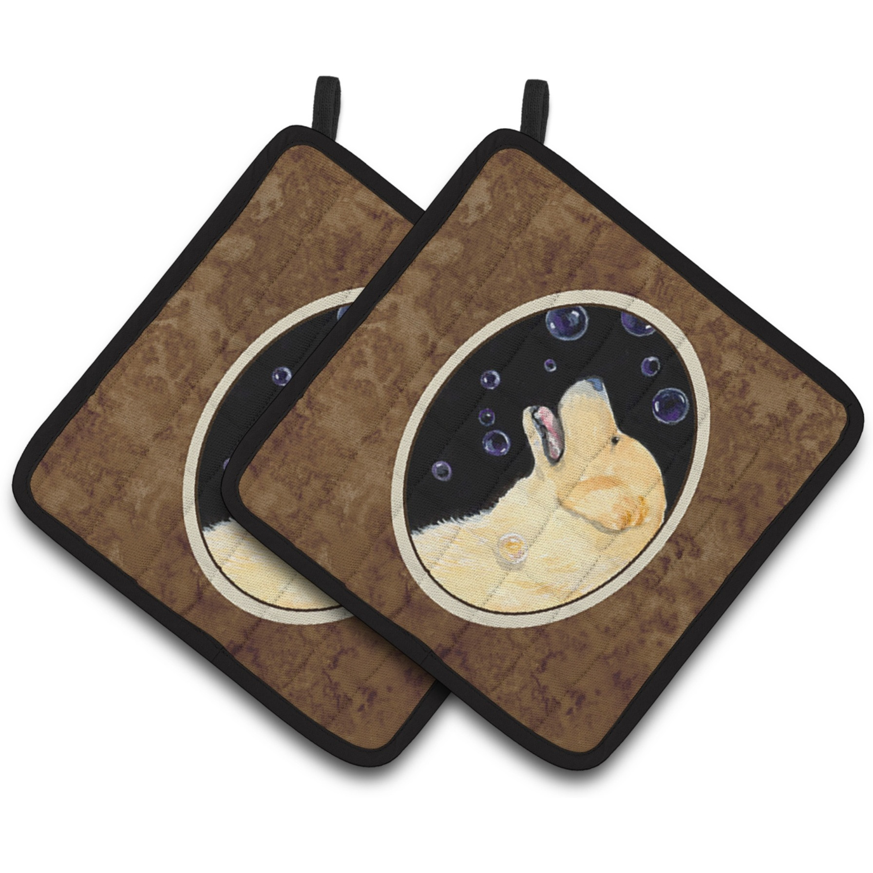 &quotCaroline's Treasures Golden Retriever Pair of Pot Holders SS8940PTHD, 7.5HX7.5W, Multicolor"