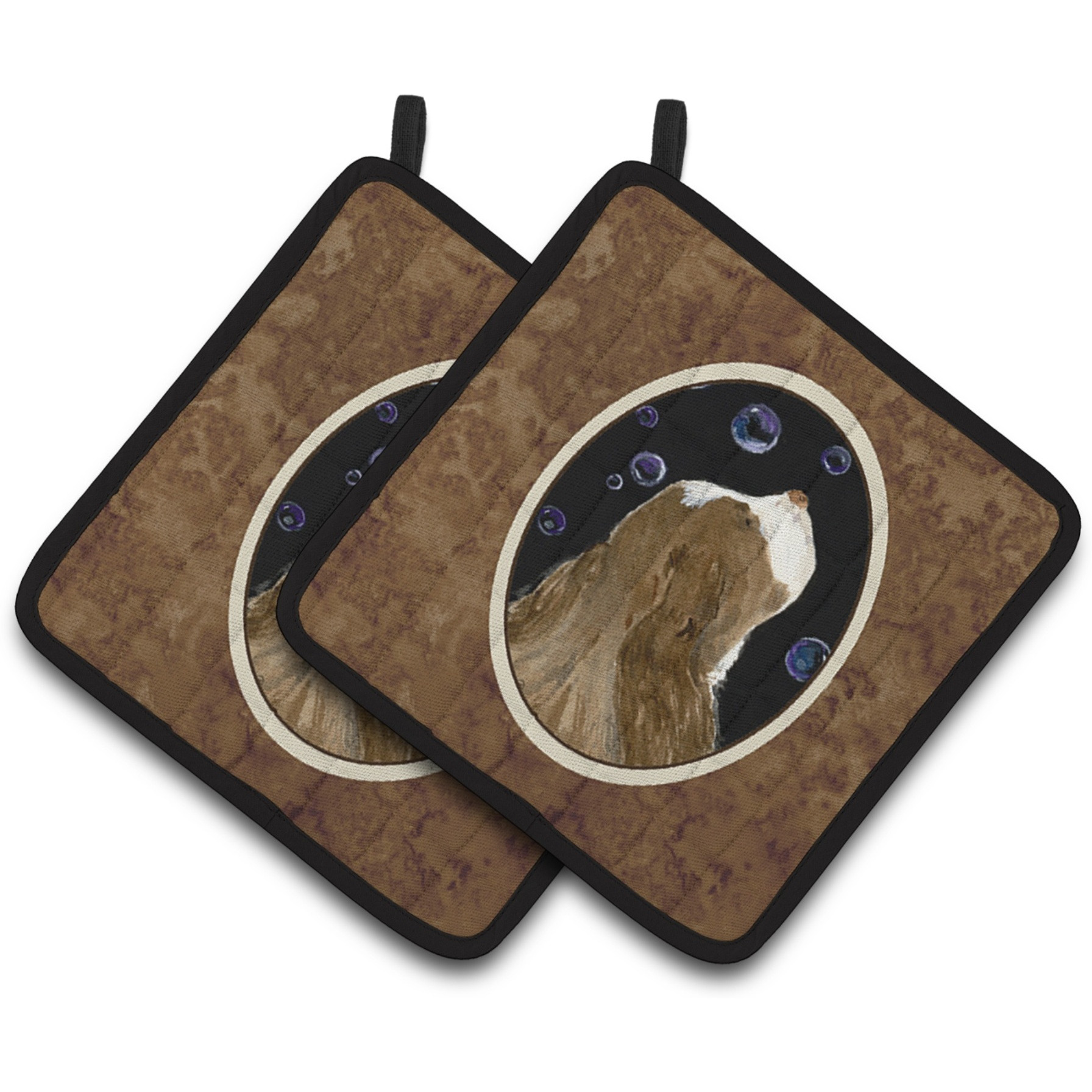 &quotCaroline's Treasures Springer Spaniel Pair of Pot Holders SS8941PTHD, 7.5HX7.5W, Multicolor"