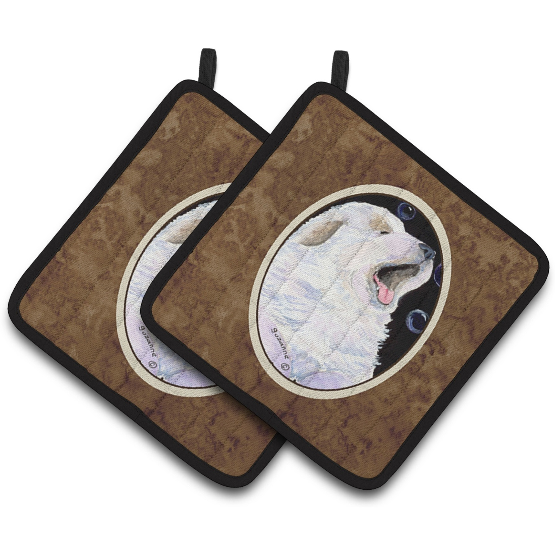 &quotCaroline's Treasures Great Pyrenees Pair of Pot Holders SS8942PTHD, 7.5HX7.5W, Multicolor"