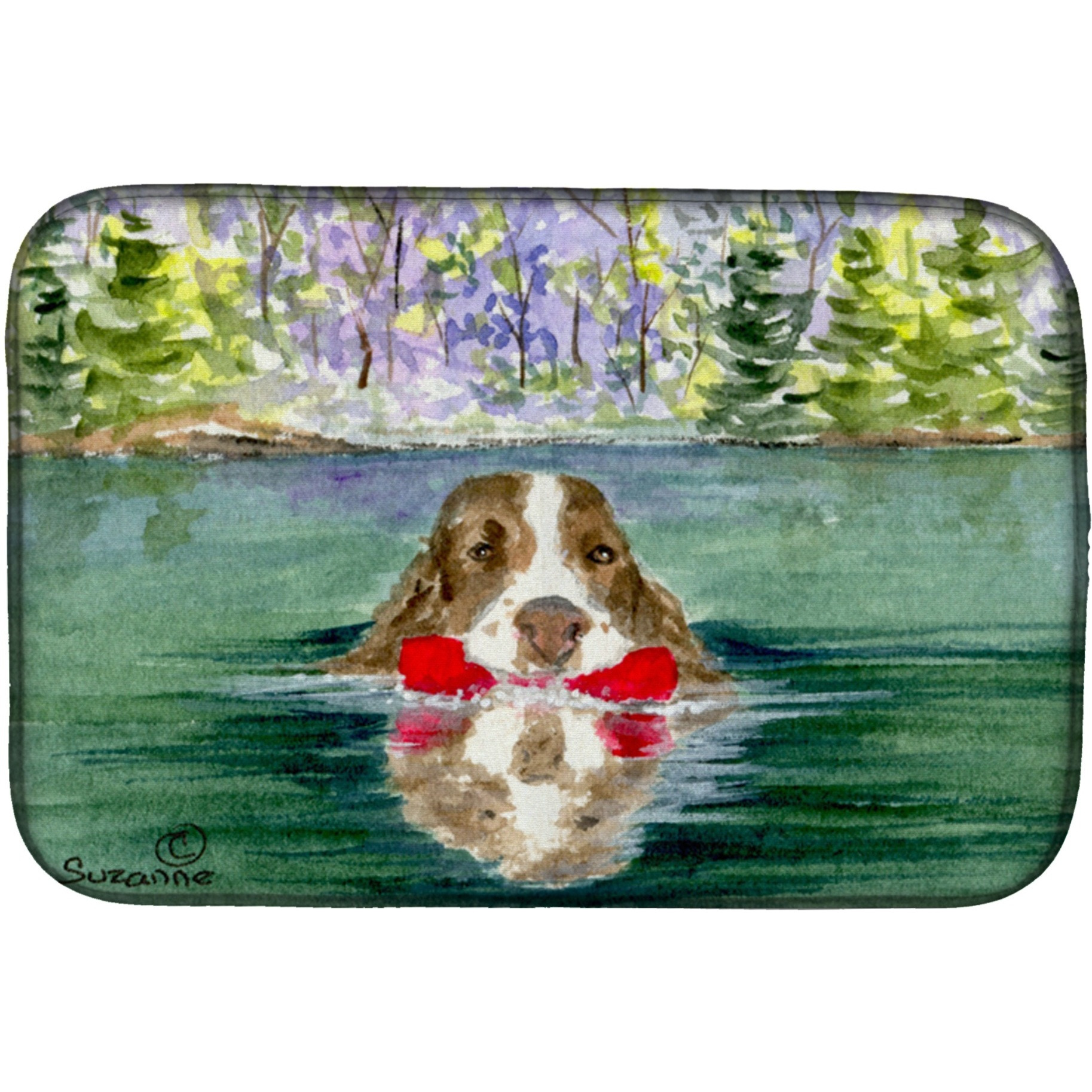 &quotCaroline's Treasures Springer Spaniel Dish Drying Mat, 14"" x 21"", Multicolor"
