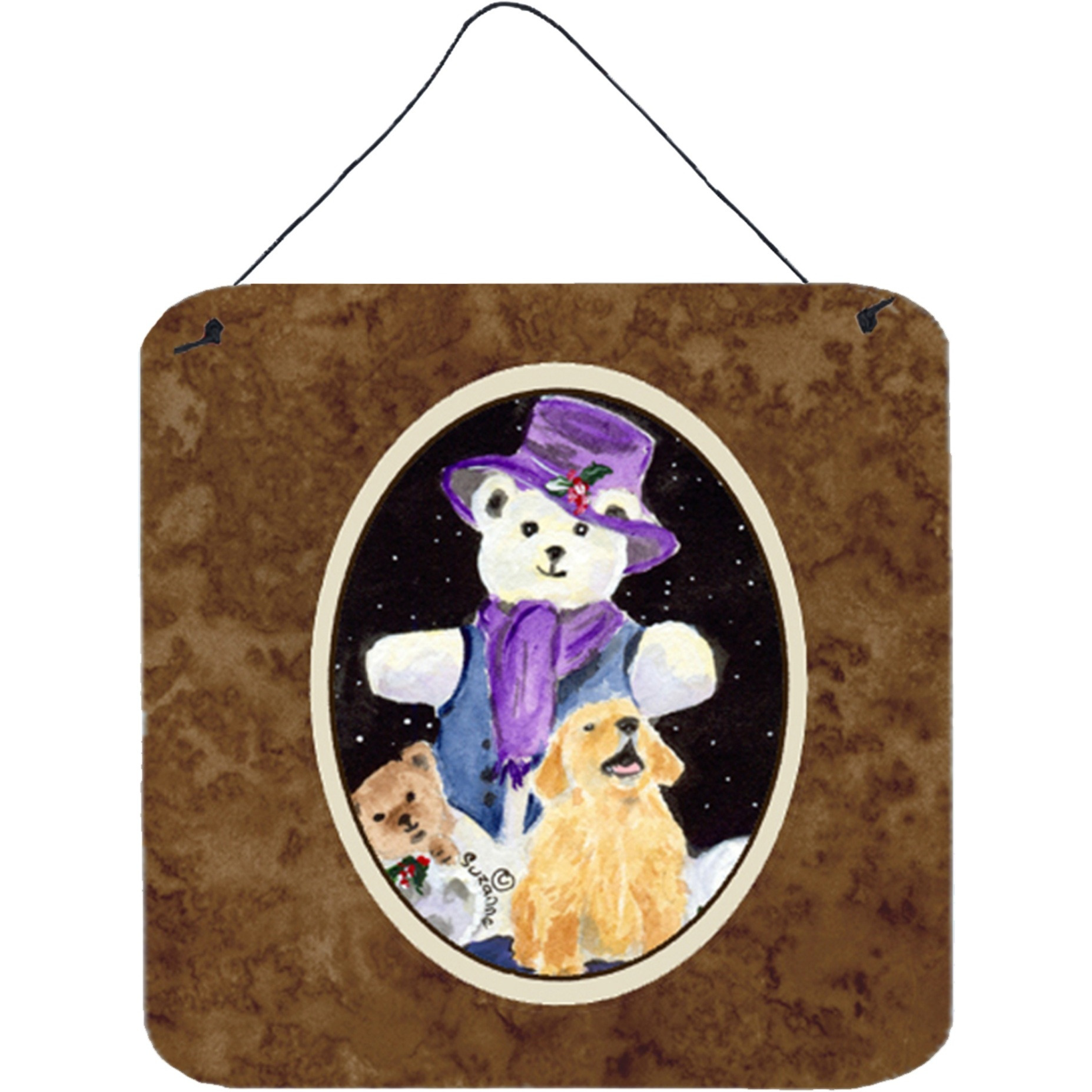 &quotCaroline's Treasures SS8954DS66 Golden Retriever Aluminum Metal Wall or Door Hanging Prints, 6 x 6"", Multicolor"