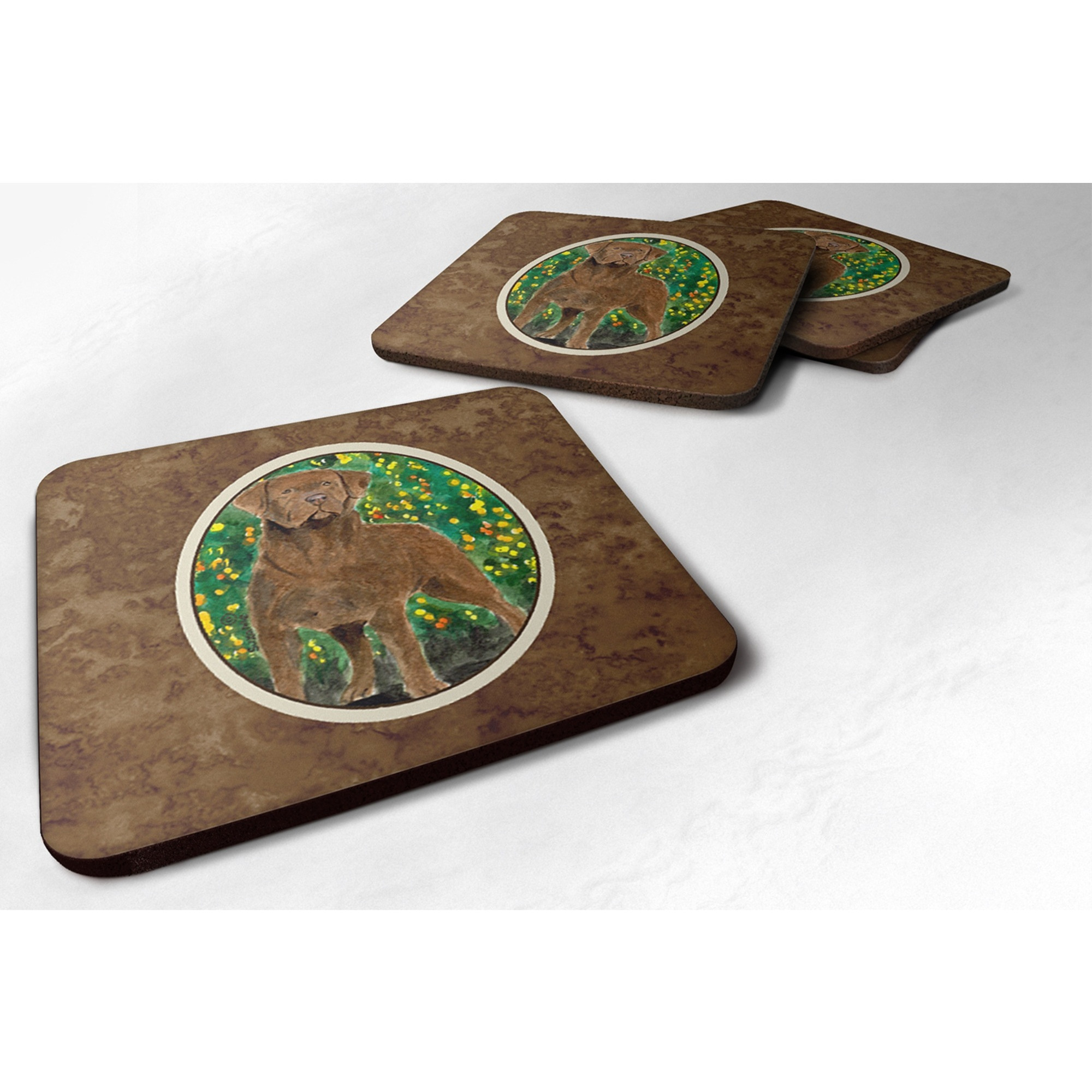 &quotCaroline's Treasures SS8969FC Chesapeake Bay Retriever Foam Coasters (Set of 4), 3.5"" H x 3.5"" W, Multicolor"