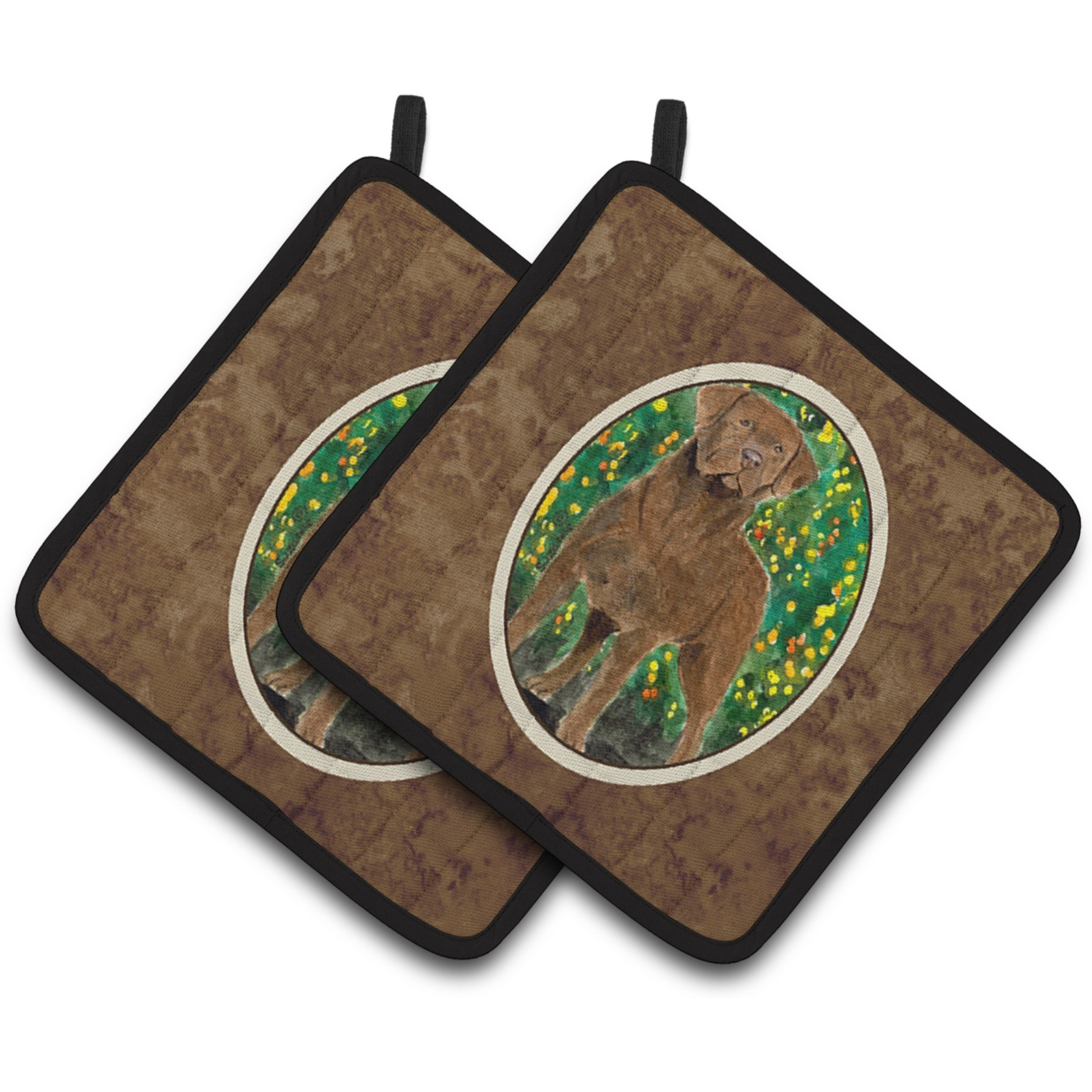 &quotCaroline's Treasures Chesapeake Bay Retriever Pair of Pot Holders SS8969PTHD, 7.5HX7.5W, Multicolor"