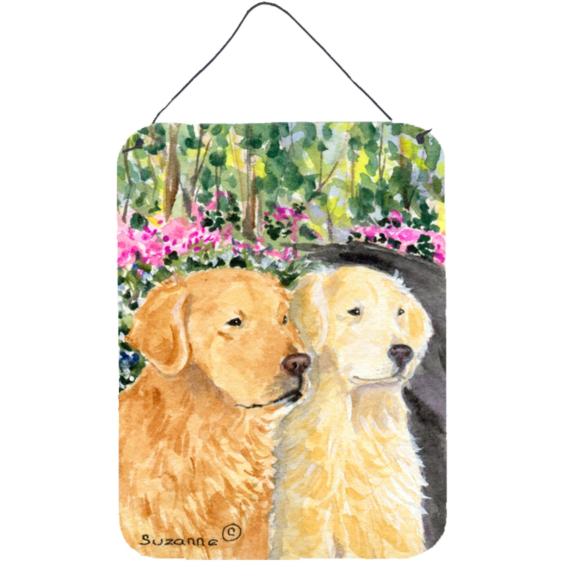 &quotCaroline's Treasures SS8974DS1216 Golden Retriever Aluminium Metal Wall or Door Hanging Prints, 16"" x 12"", Multicolor"