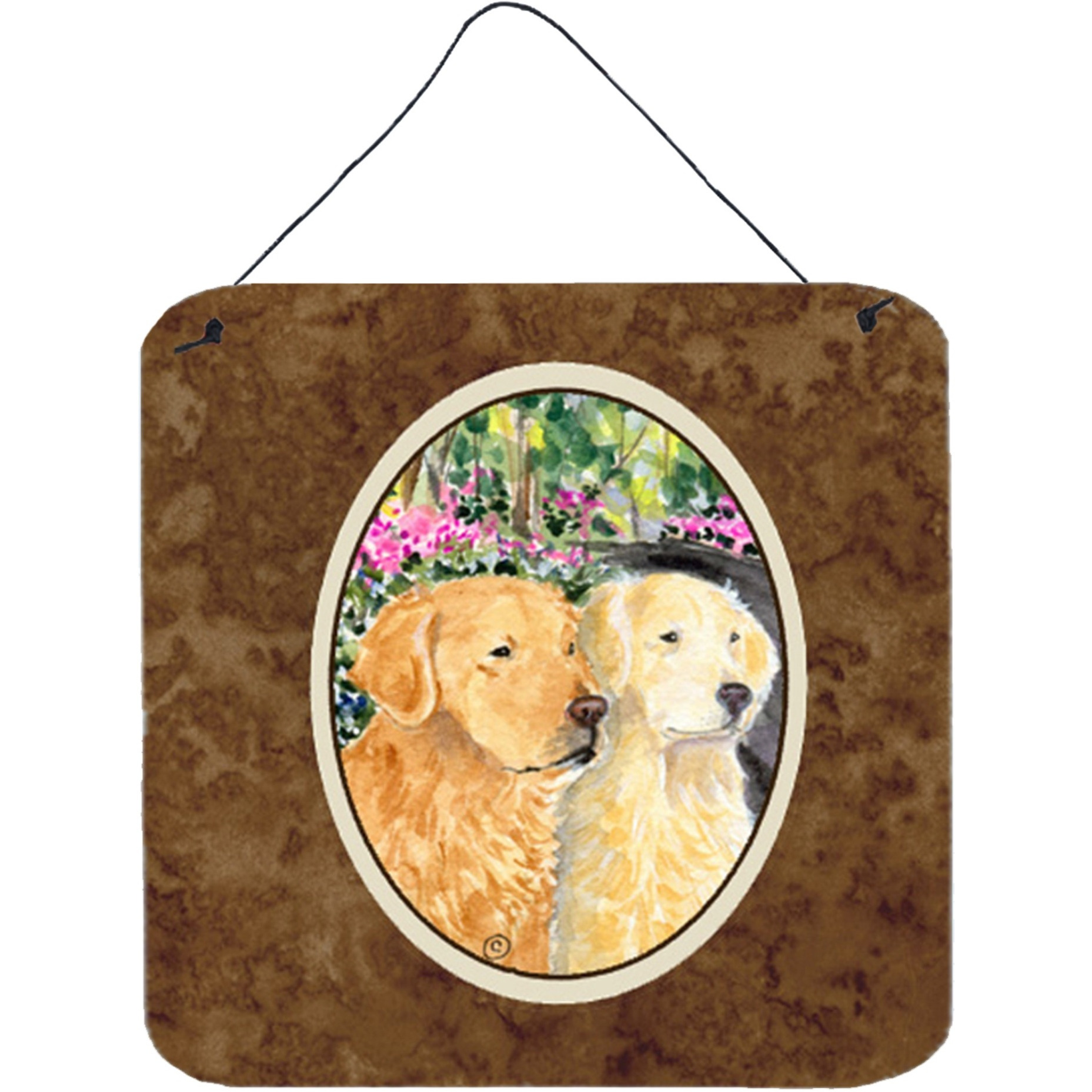 &quotCaroline's Treasures SS8974DS66 Golden Retriever Aluminum Metal Wall or Door Hanging Prints, 6 x 6"", Multicolor"