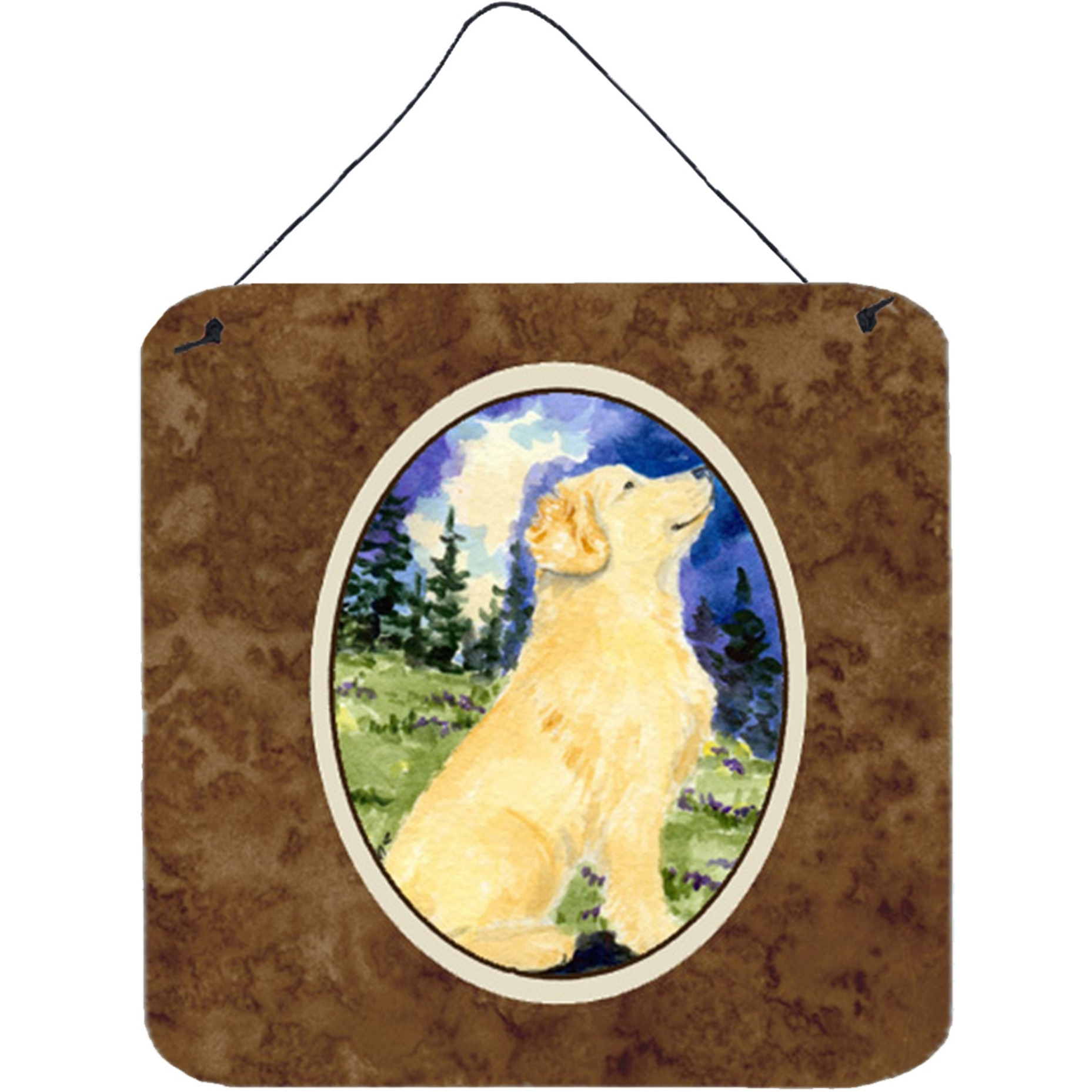 &quotCaroline's Treasures SS8977DS66 Golden Retriever Aluminum Metal Wall or Door Hanging Prints, 6 x 6"", Multicolor"