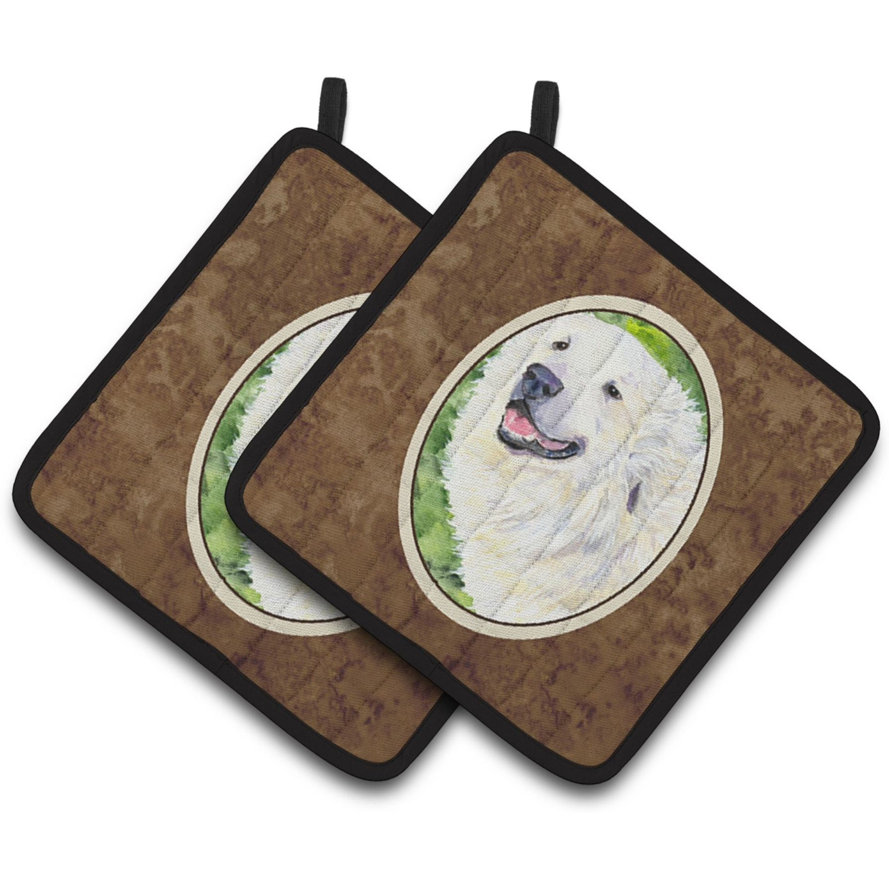 &quotCaroline's Treasures Great Pyrenees Pair of Pot Holders SS8981PTHD, 7.5HX7.5W, Multicolor"