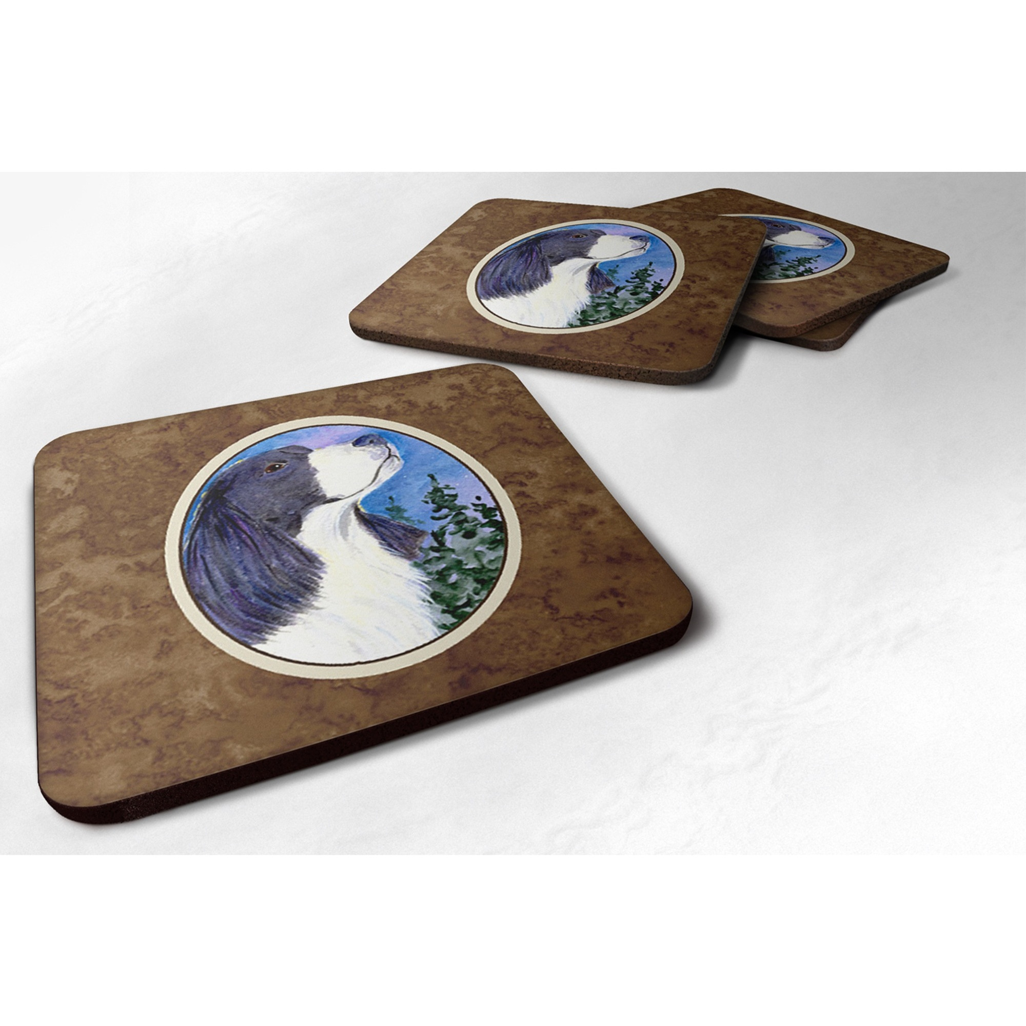 &quotCaroline's Treasures SS8985FC English Springer Spaniel Foam Coasters (Set of 4), 3.5"" H x 3.5"" W, Multicolor"