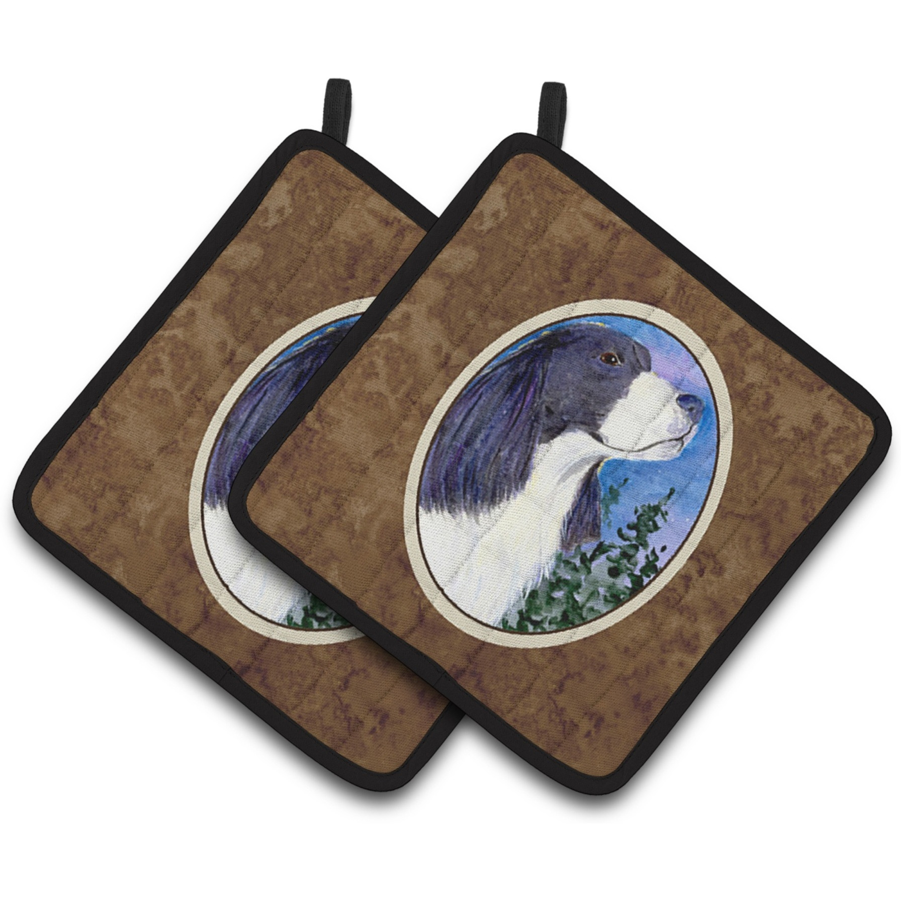 &quotCaroline's Treasures English Springer Spaniel Pair of Pot Holders SS8985PTHD, 7.5HX7.5W, Multicolor"