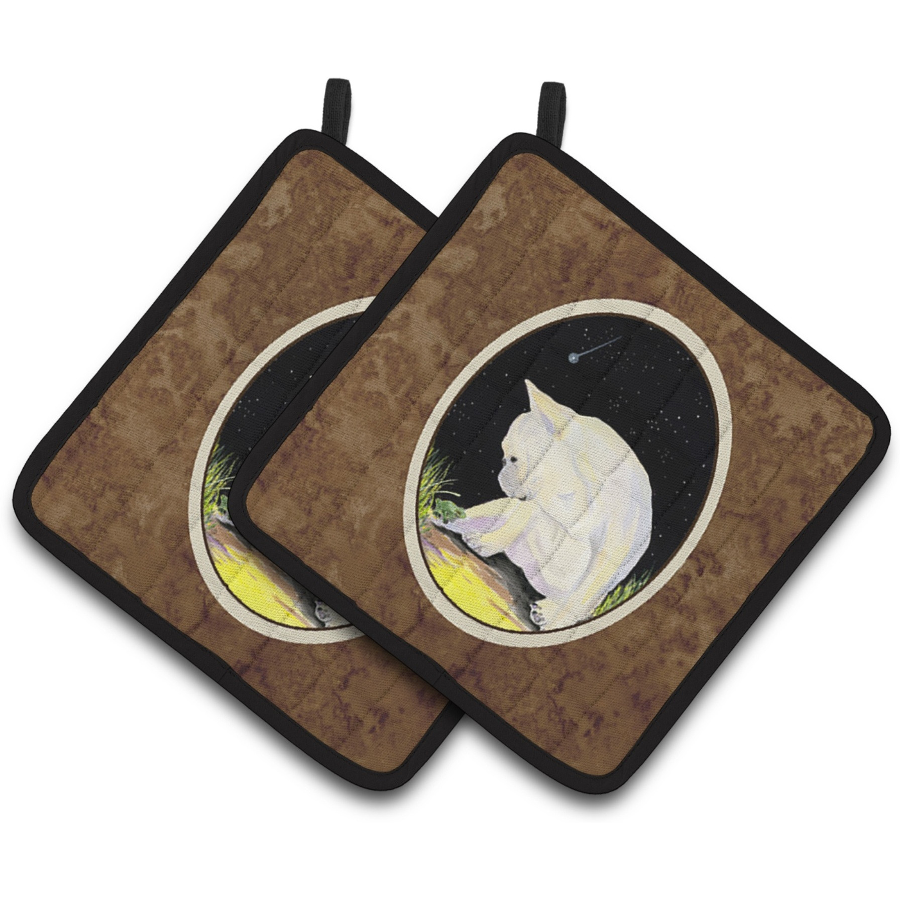 &quotCaroline's Treasures French Bulldog Pair of Pot Holders SS8992PTHD, 7.5HX7.5W, Multicolor"