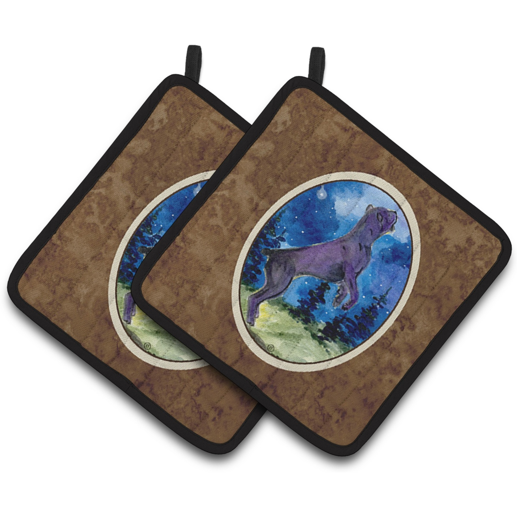 &quotCaroline's Treasures Cane Corso Pair of Pot Holders SS8999PTHD, 7.5HX7.5W, Multicolor"