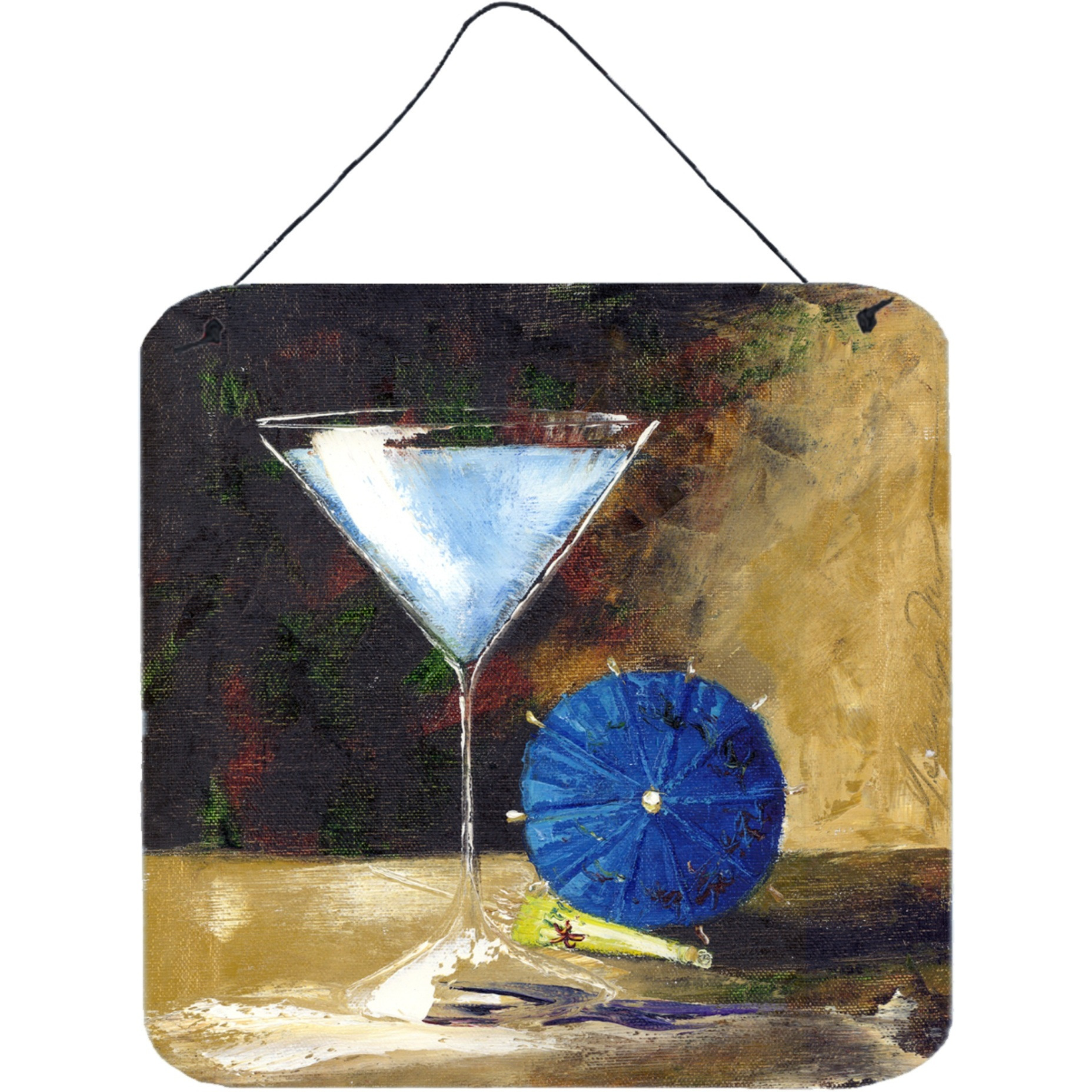 &quotCaroline's Treasures Blue Martini by Malenda Trick Wall or Door Hanging Prints TMTR0031DS66, 6"&quotH x 6"&quotW, Multicolor"