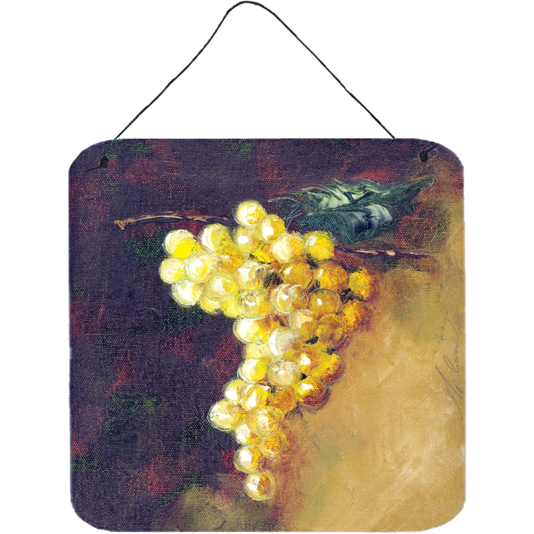 &quotCaroline's Treasures New White Grapes by Malenda Trick Wall or Door Hanging Prints TMTR0152DS66, 6"&quotH x 6"&quotW, Multicolor"