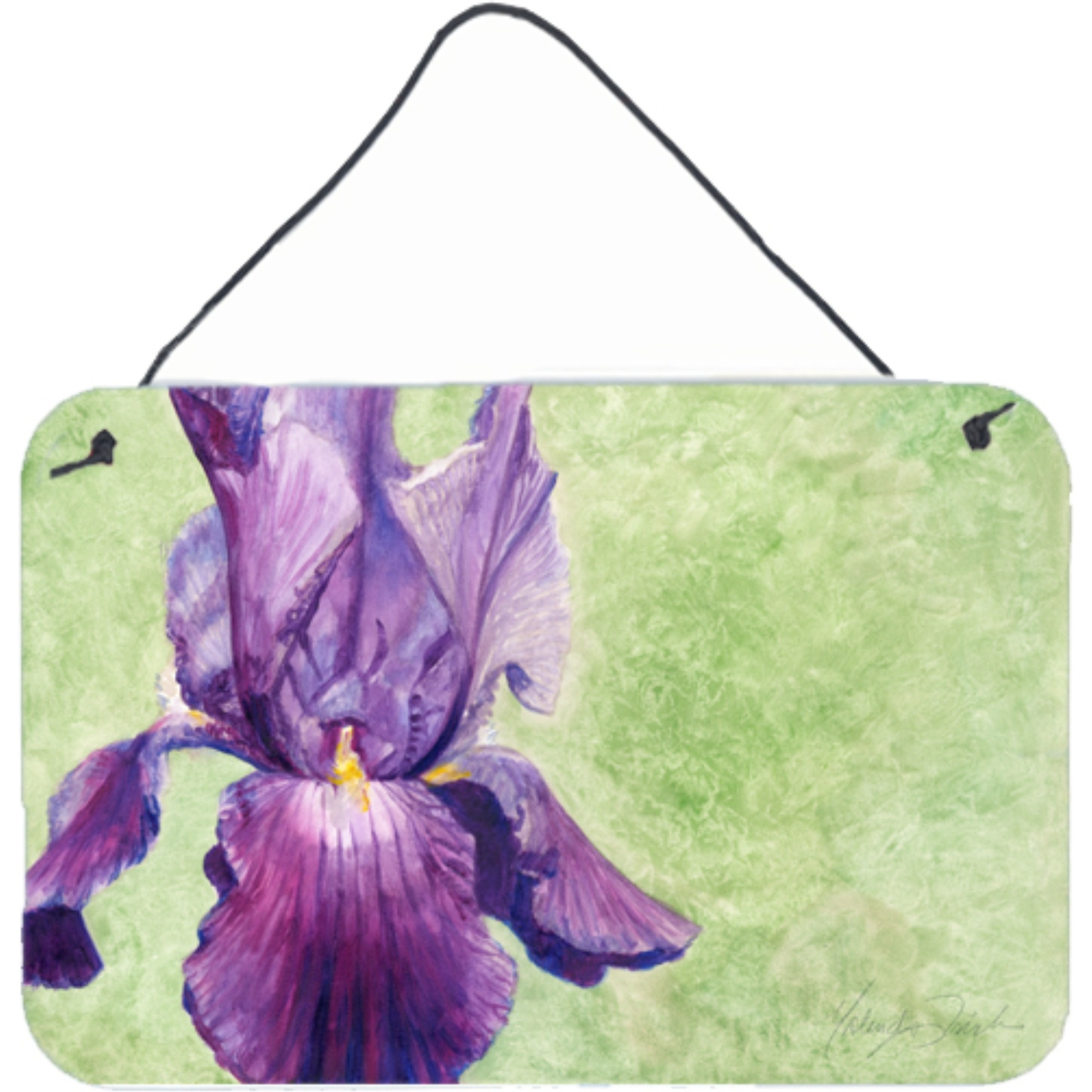 &quotCaroline's Treasures Purple Iris by Malenda Trick Wall or Door Hanging Prints TMTR0234DS812, 8"&quotH x 12"&quotW, Multicolor"