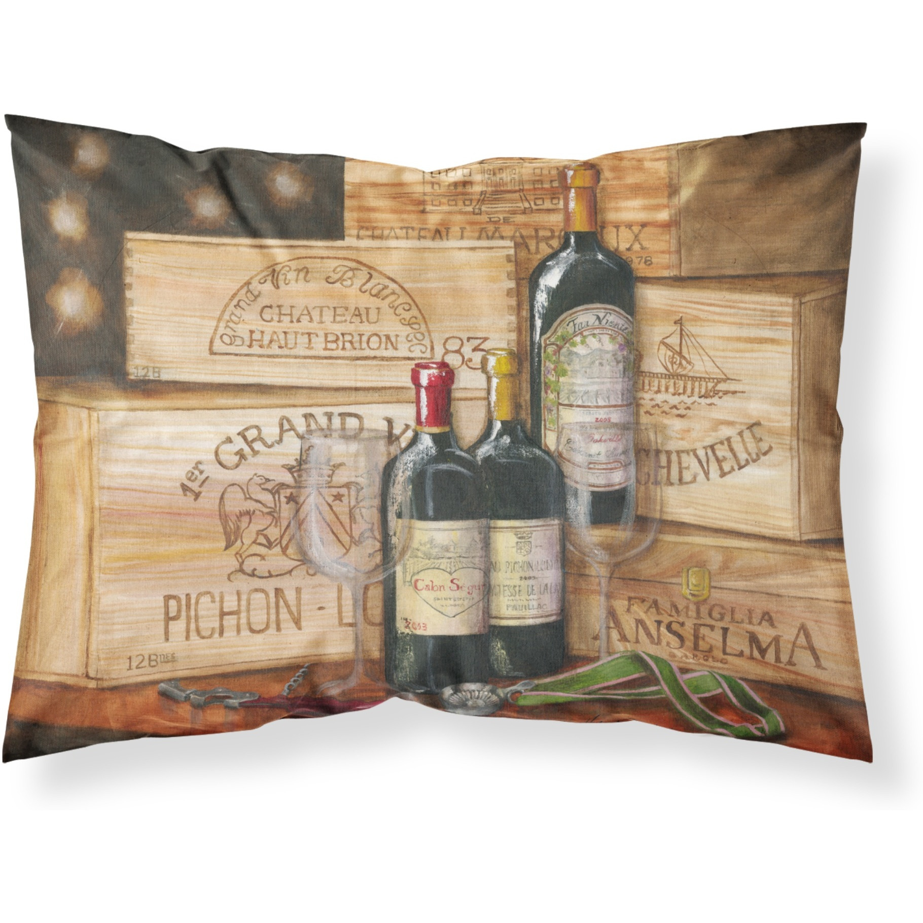 &quotCaroline's Treasures Wine Gran Vin by Malenda Trick Fabric Standard Pillowcase TMTR0254PILLOWCASE, Multicolor"