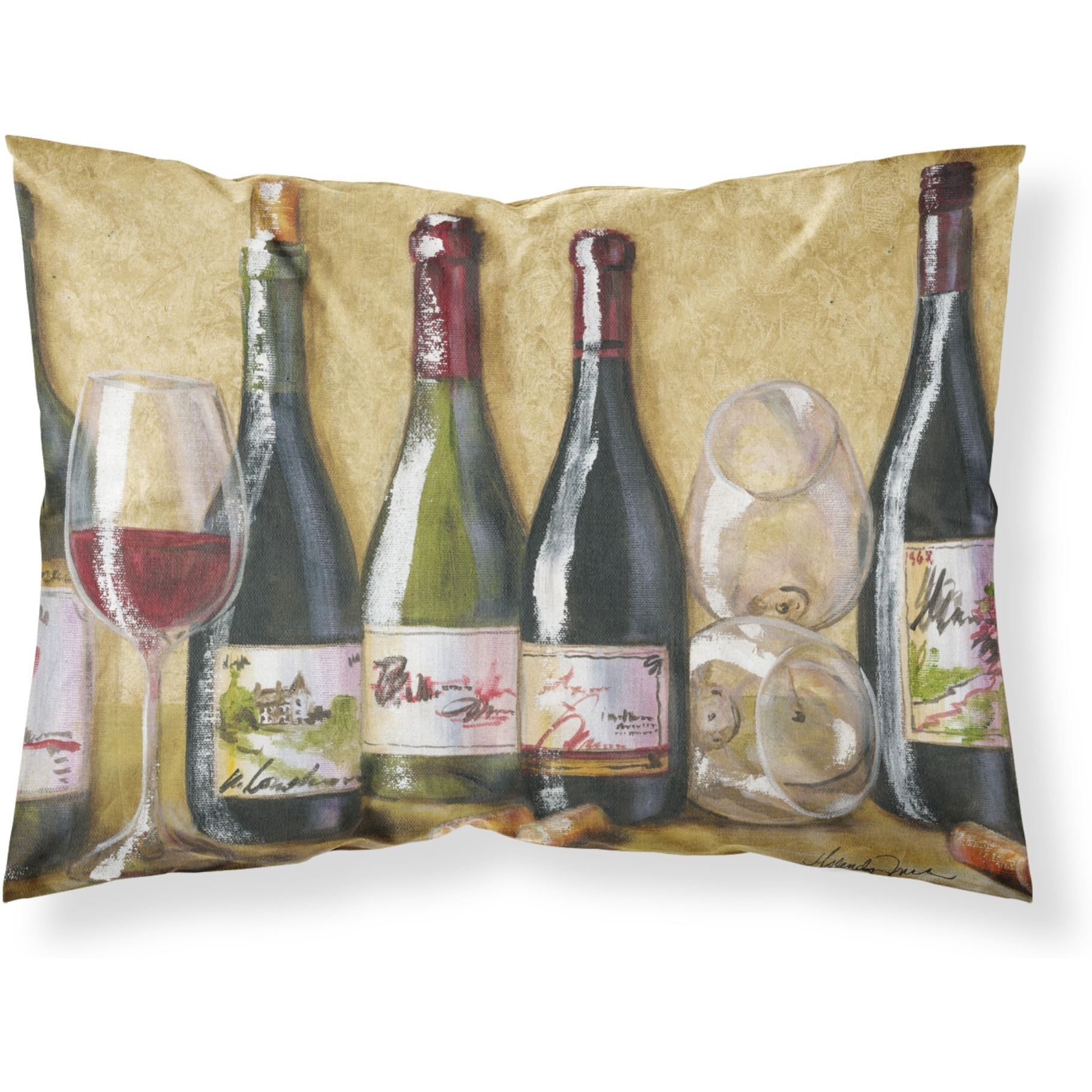 &quotCaroline's Treasures Wine Du Vin by Malenda Trick Fabric Standard Pillowcase TMTR0271PILLOWCASE, Multicolor"
