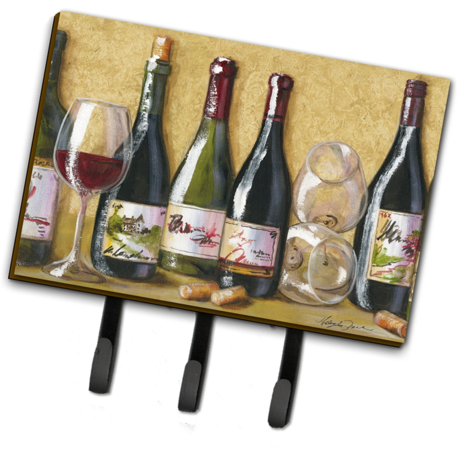 &quotCaroline's Treasures TMTR0271TH68 Wine Du Vin by Malenda Trick Leash or Key Holder, Large, Multicolor"