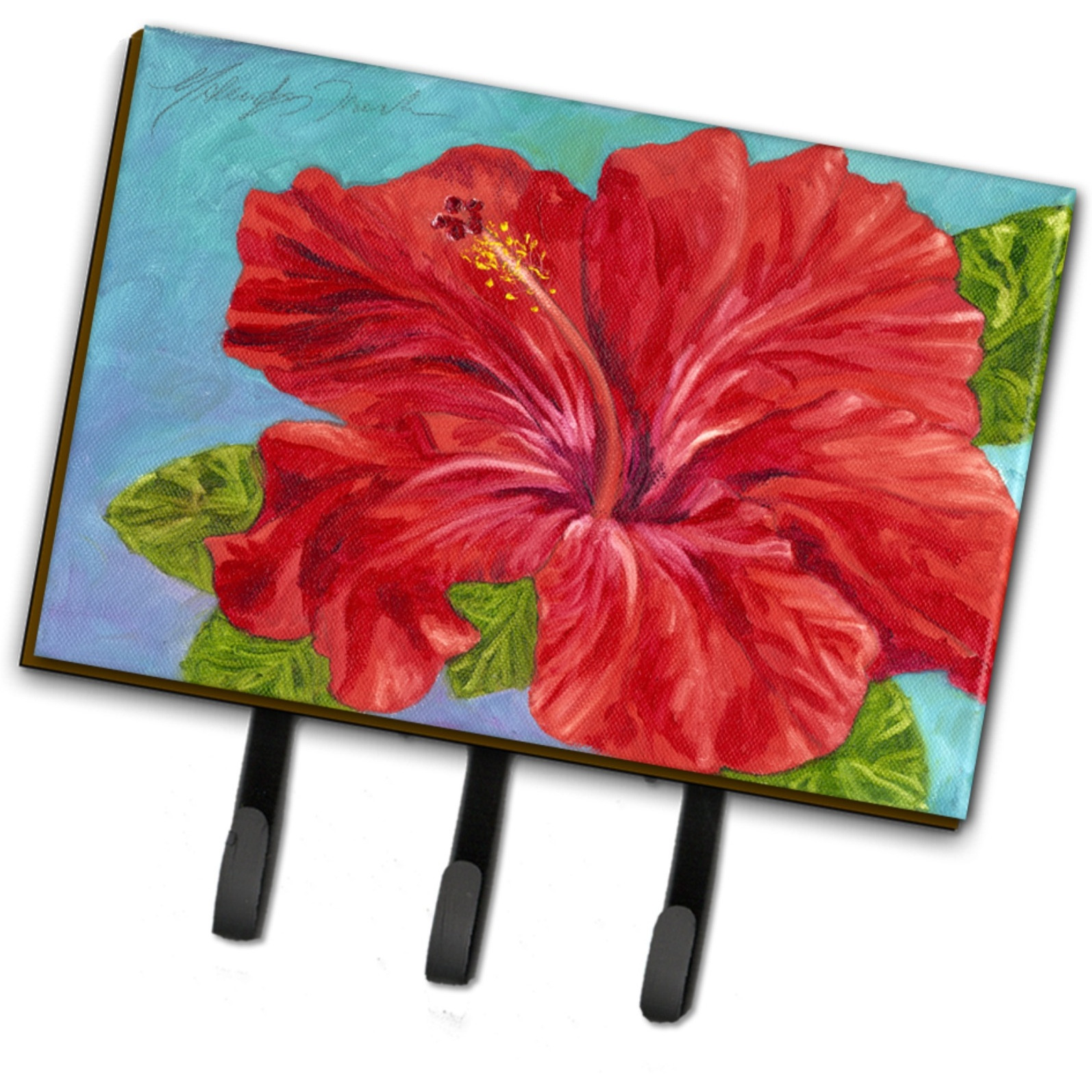 &quotCaroline's Treasures TMTR0319TH68 Red Hibiscus by Malenda Trick Leash or Key Holder, Large, Multicolor"