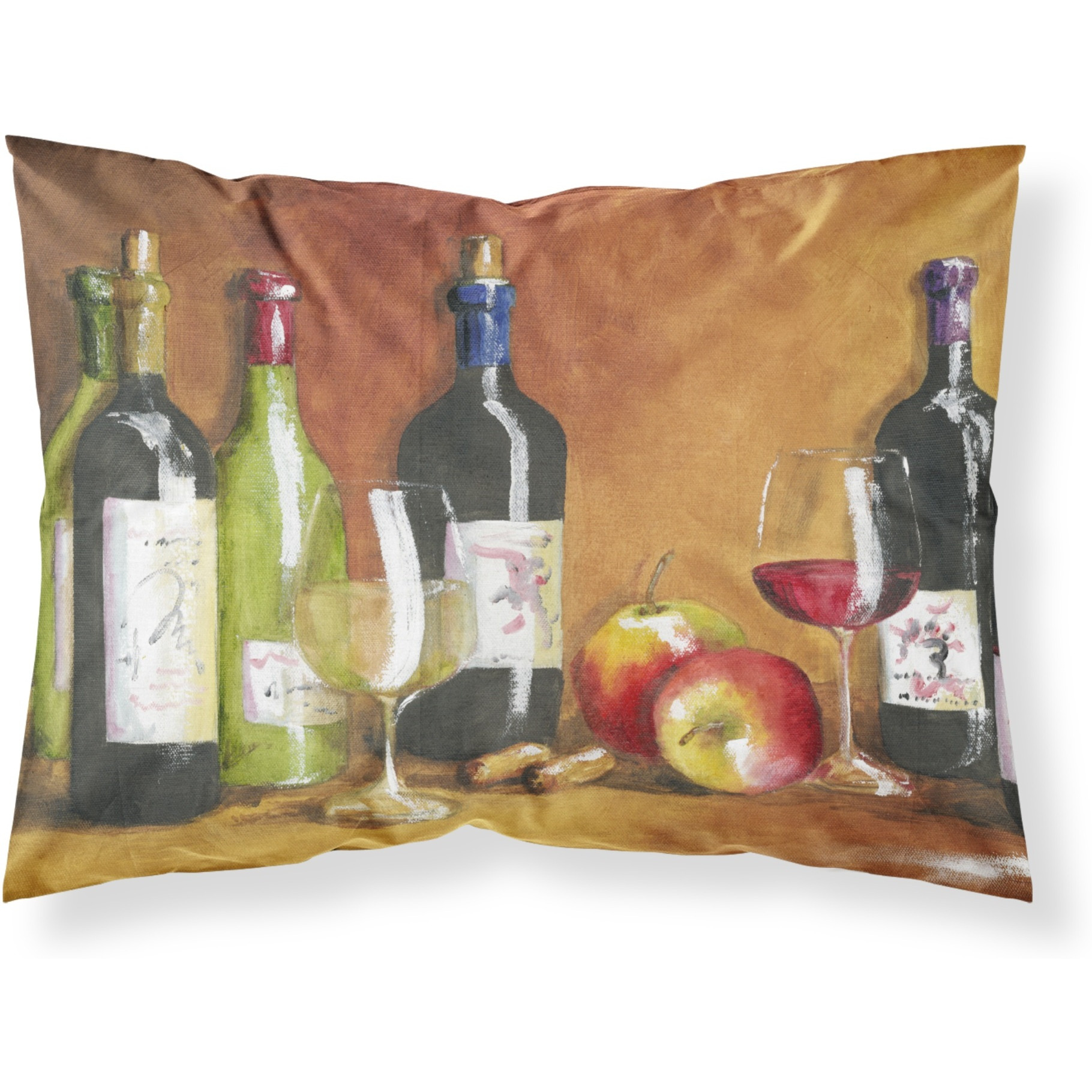 &quotCaroline's Treasures Wine by Malenda Trick Fabric Standard Pillowcase TMTR300APILLOWCASE, Multicolor"
