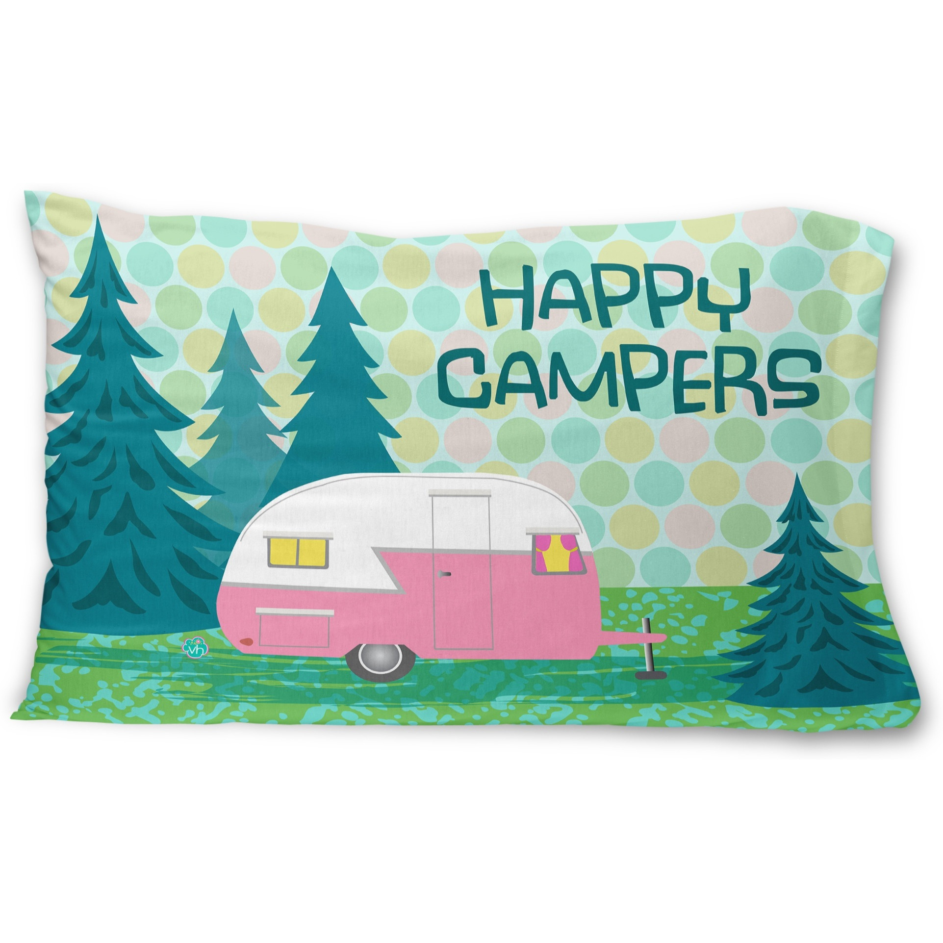 &quotCaroline's Treasures Happy Campers Glamping Trailer Fabric Standard Pillowcase VHA3004PILLOWCASE, Multicolor"