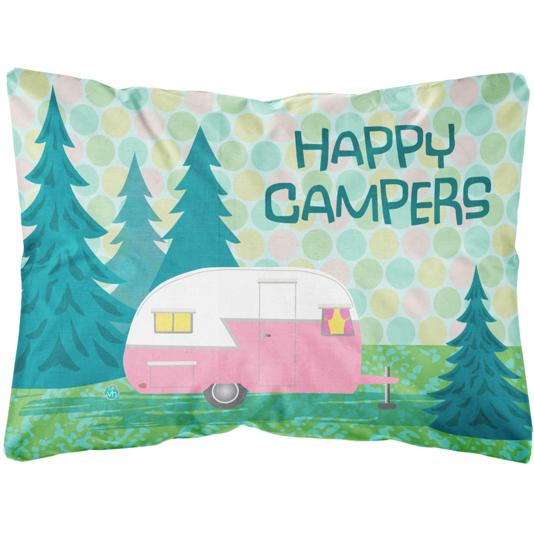 &quotCaroline's Treasures Happy Campers Glamping Trailer Fabric Decorative Pillow, 12"" x 16"", Multicolor"